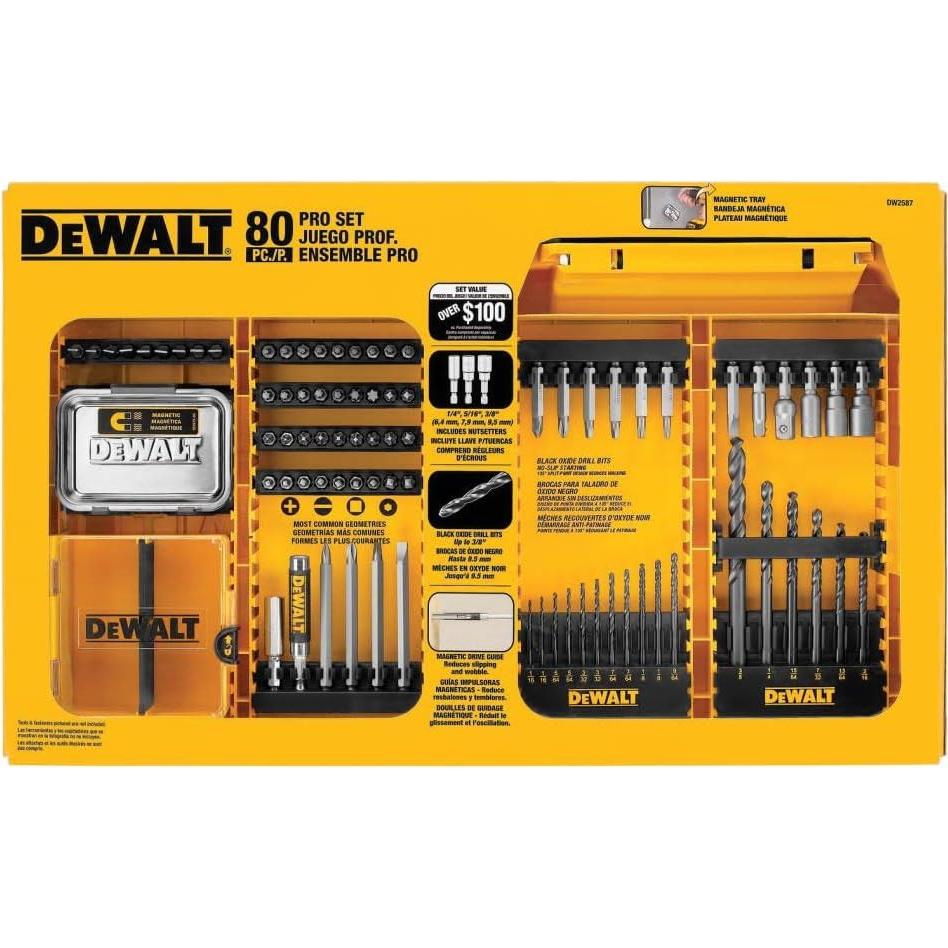 Juego de Perforación y Atornillado DEWALT DW2587 - 80 Piezas