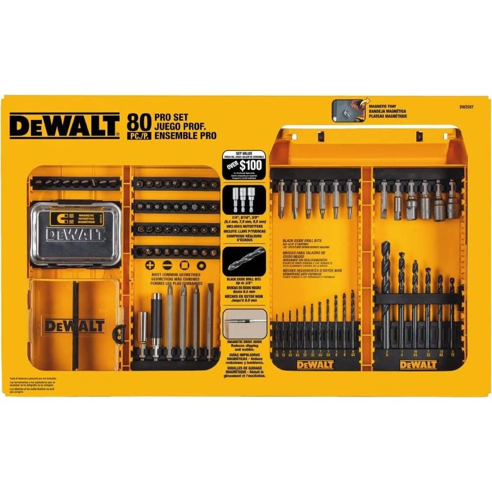 Juego de Perforación y Atornillado DEWALT DW2587 - 80 Piezas
