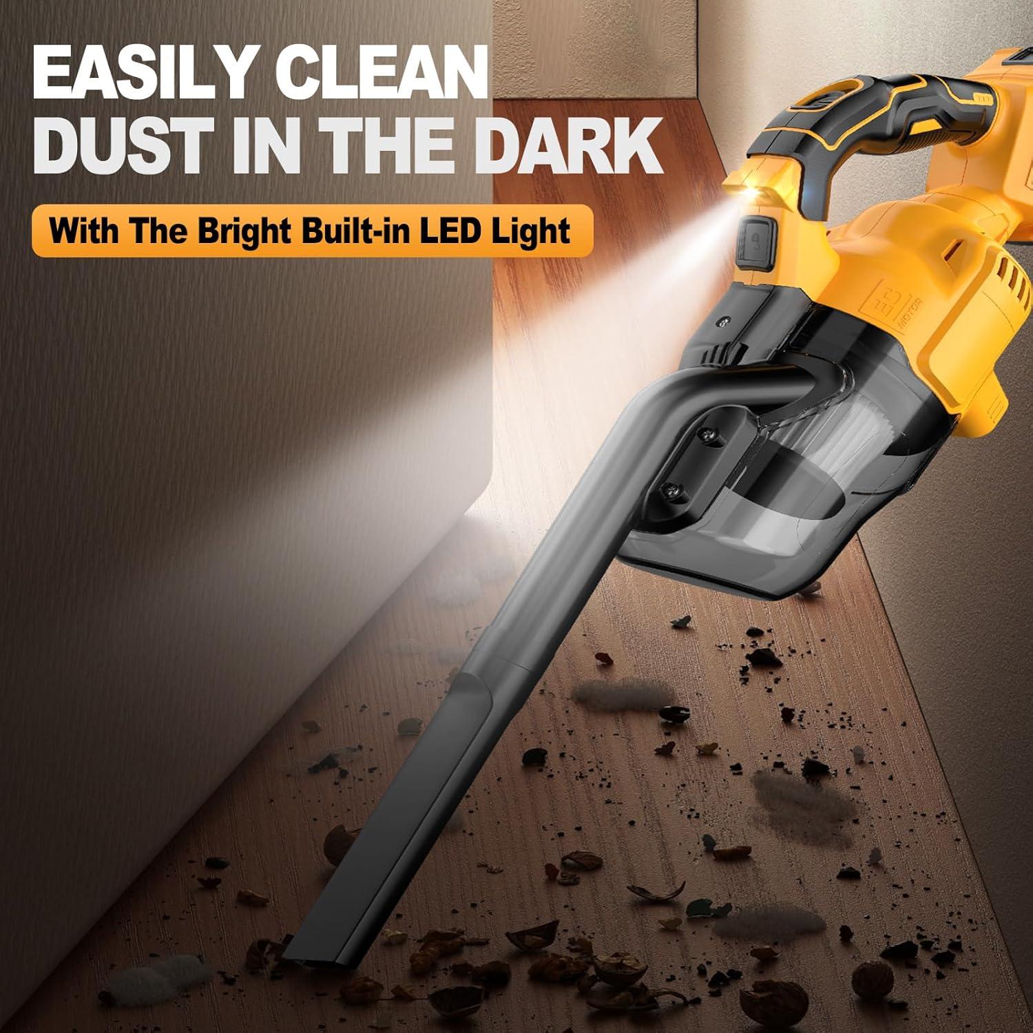 Aspiradora Inalámbrica Dewalt 20V con Filtros HEPA y Accesorios