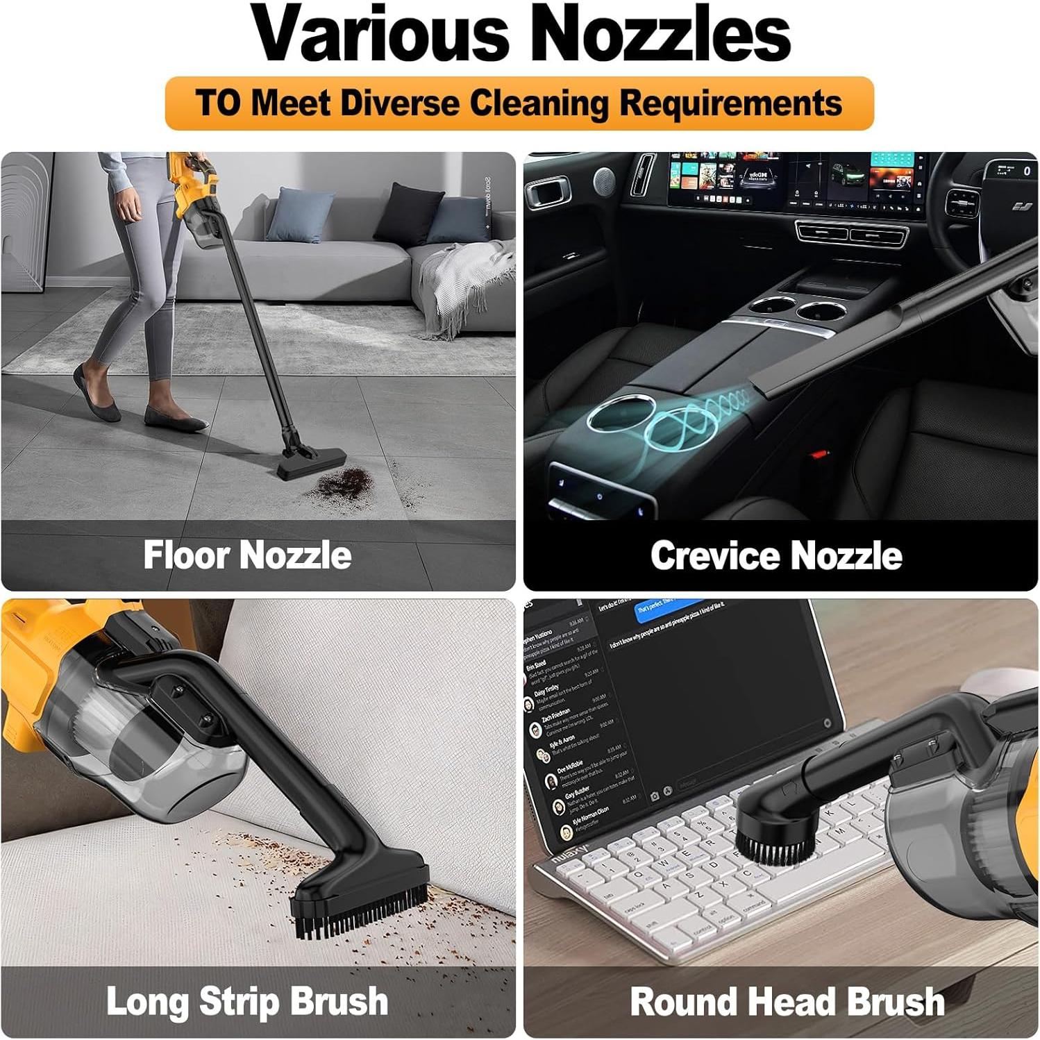 Aspiradora Inalámbrica Dewalt 20V con Filtros HEPA y Accesorios