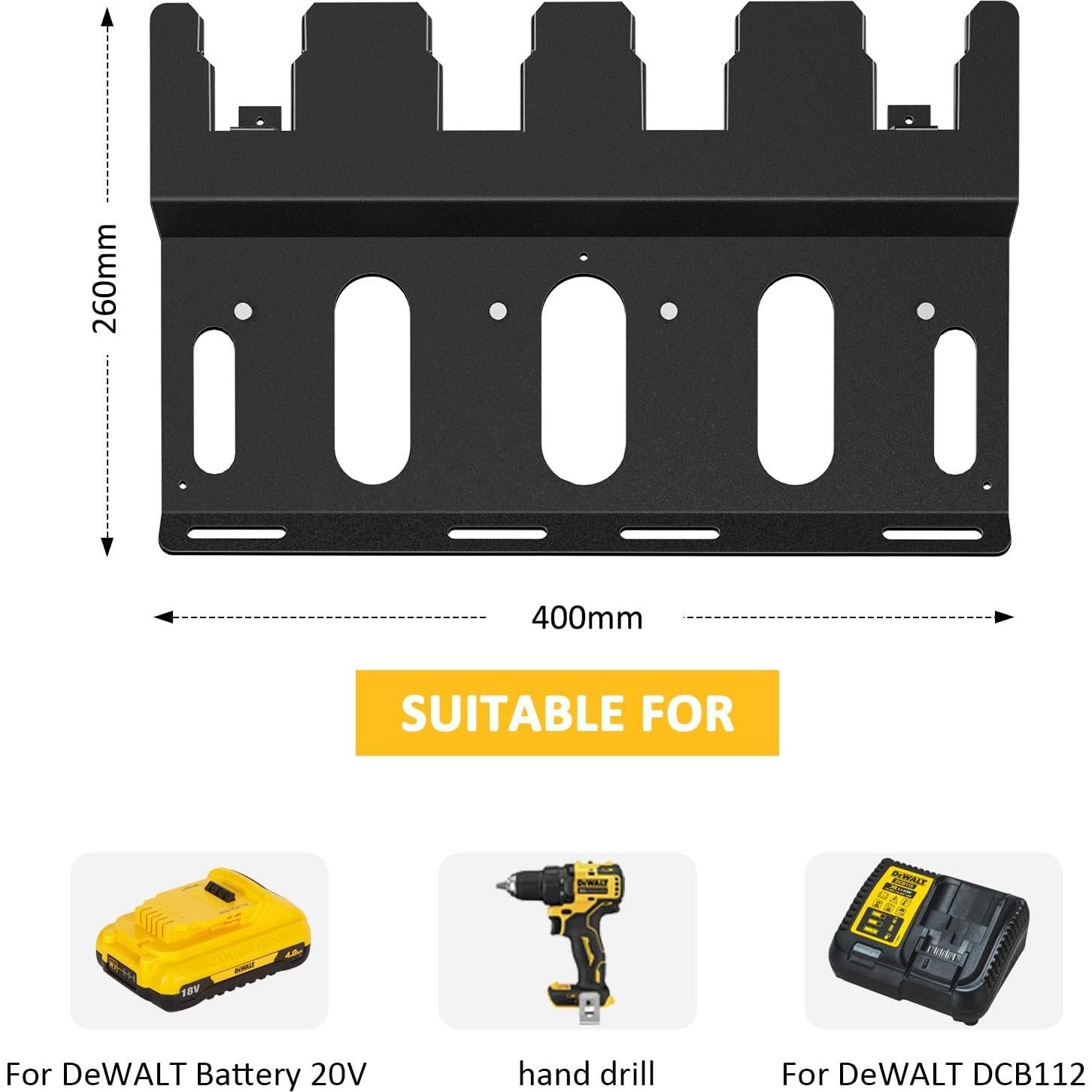 Soporte de Montaje en Pared Riuog para Baterías DeWalt DCB112