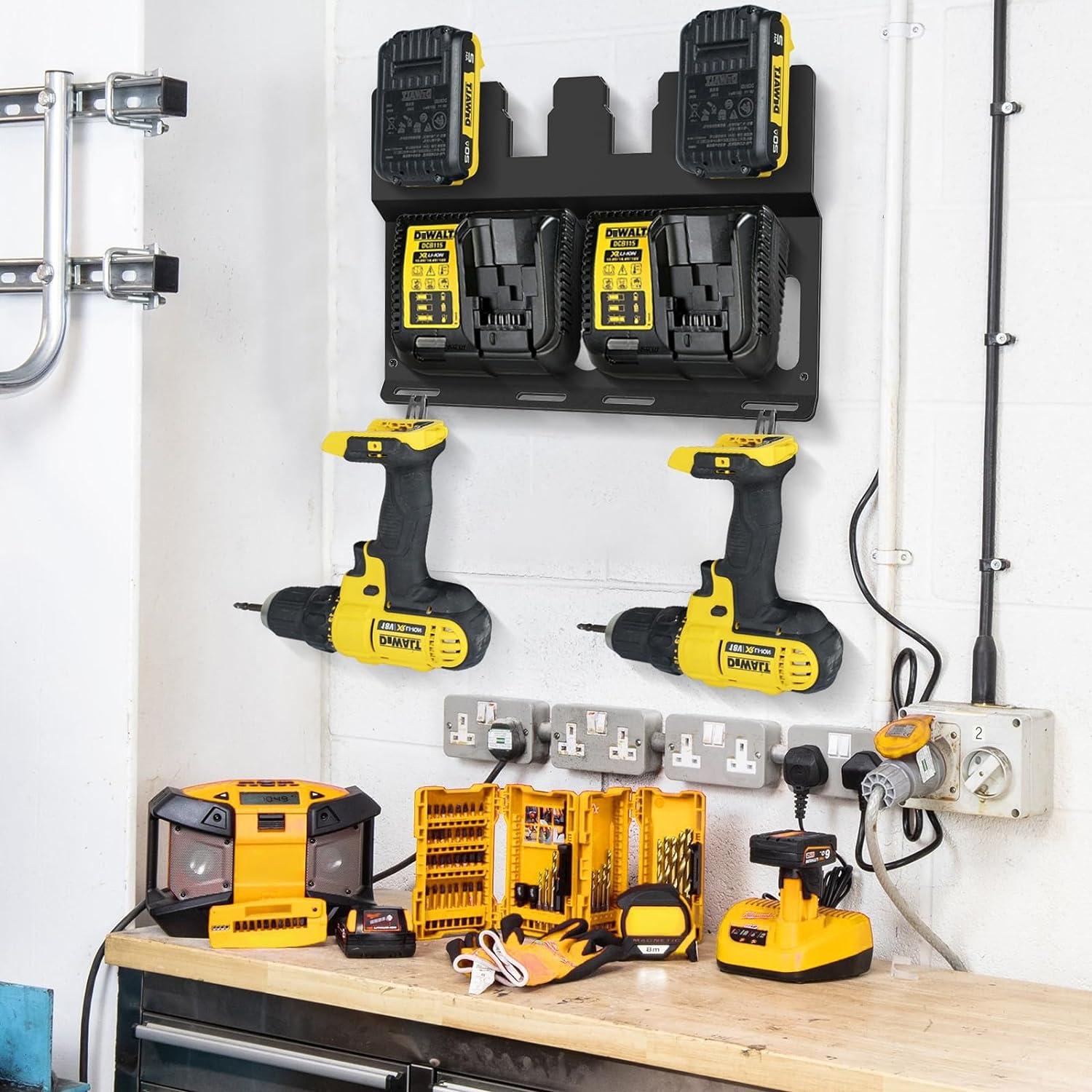 Soporte de Montaje en Pared Riuog para Baterías DeWalt DCB112