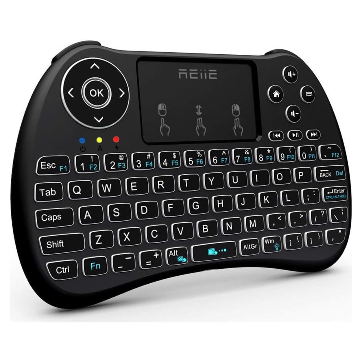 Teclado Mini Inalámbrico Reiie H9+ con Touchpad y LED