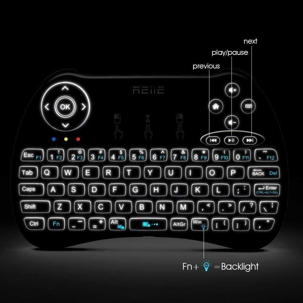 Teclado Mini Inalámbrico Reiie H9+ con Touchpad y LED