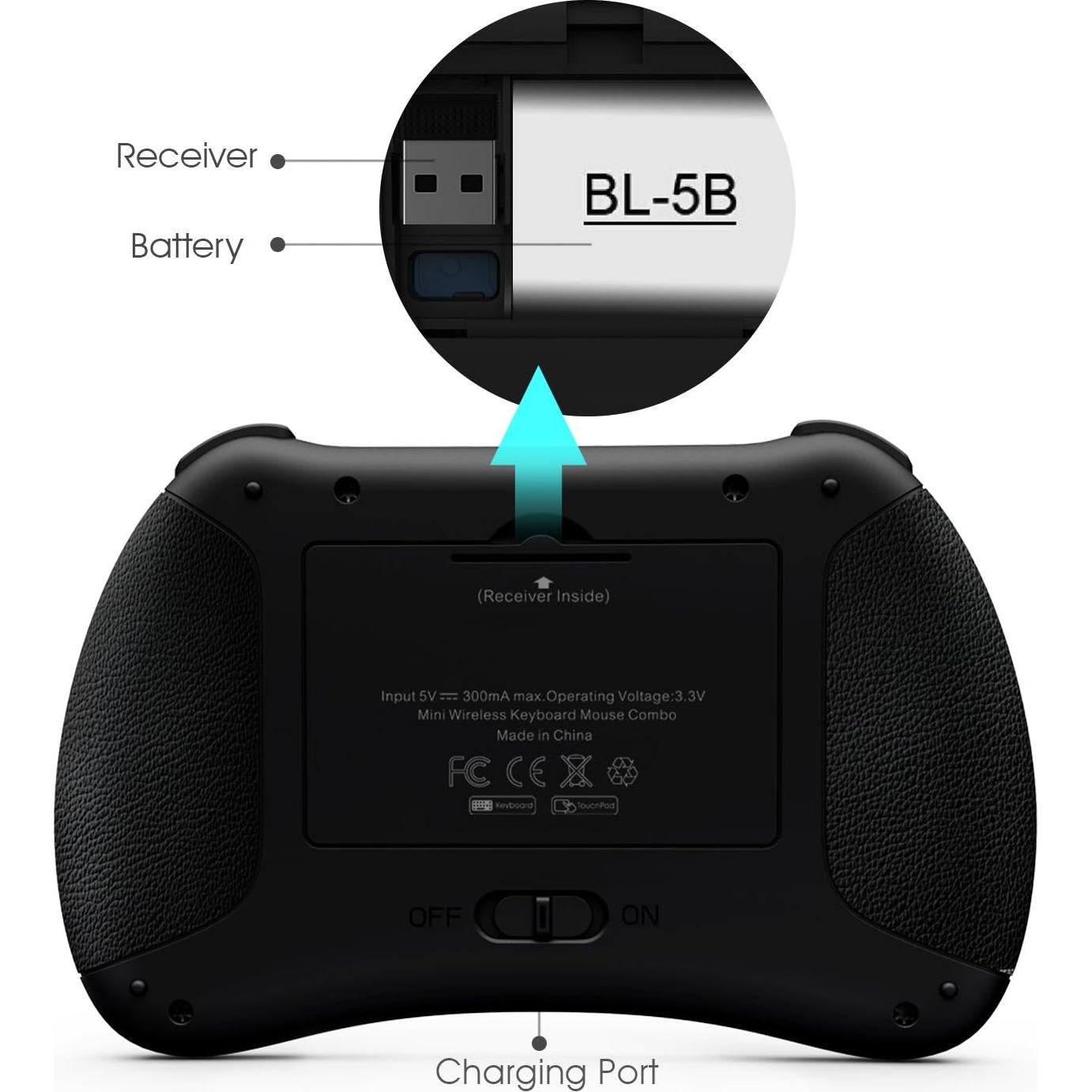 Teclado Mini Inalámbrico Reiie H9+ con Touchpad y LED