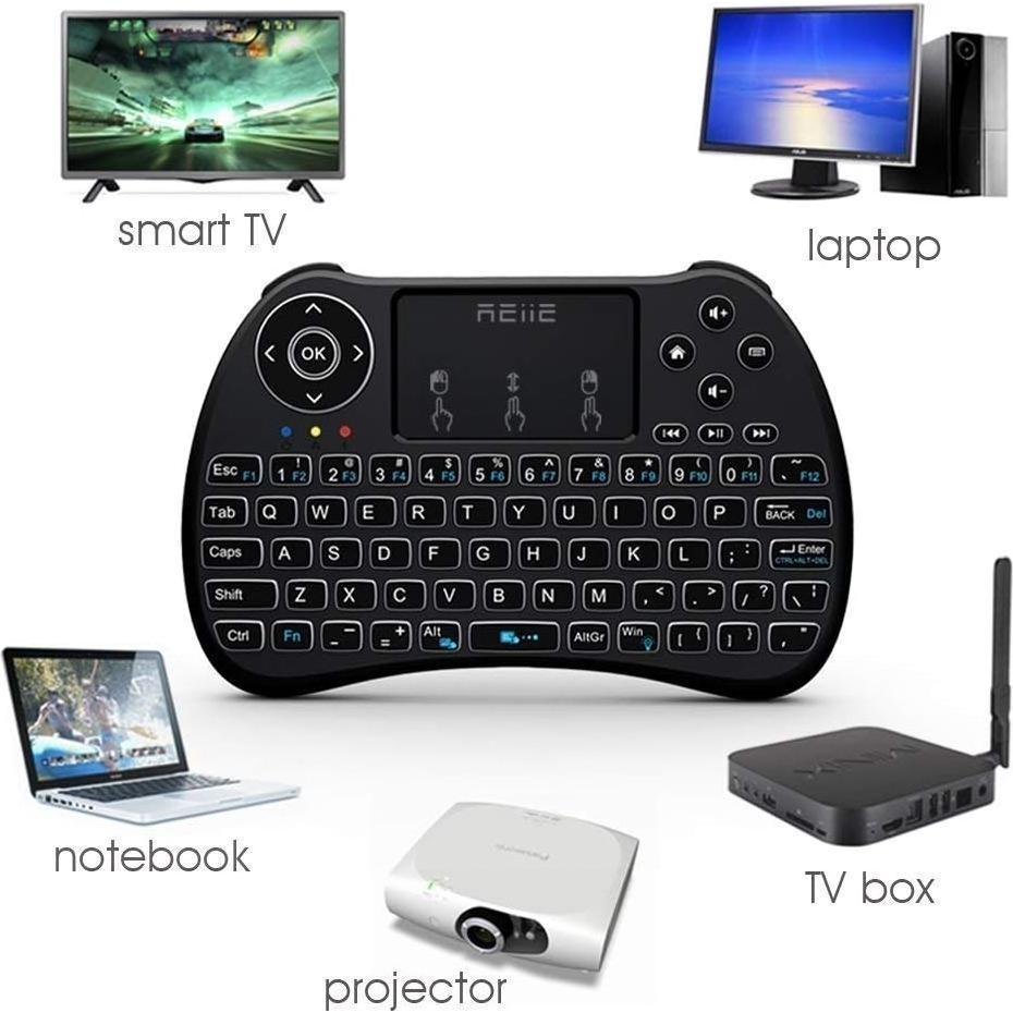 Teclado Mini Inalámbrico Reiie H9+ con Touchpad y LED