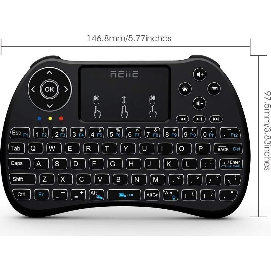 Teclado Mini Inalámbrico Reiie H9+ con Touchpad y LED