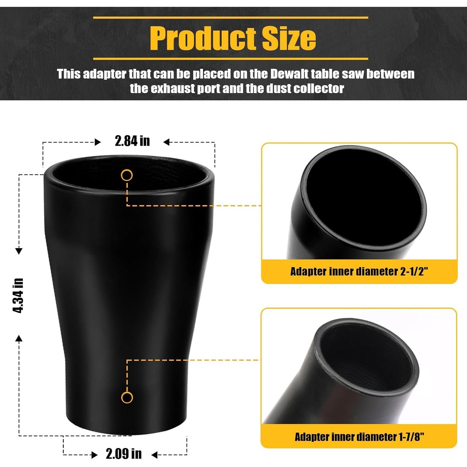 Adaptador de Vacío Dewalt DWE7491RS 6.35 cm a 4.76 cm