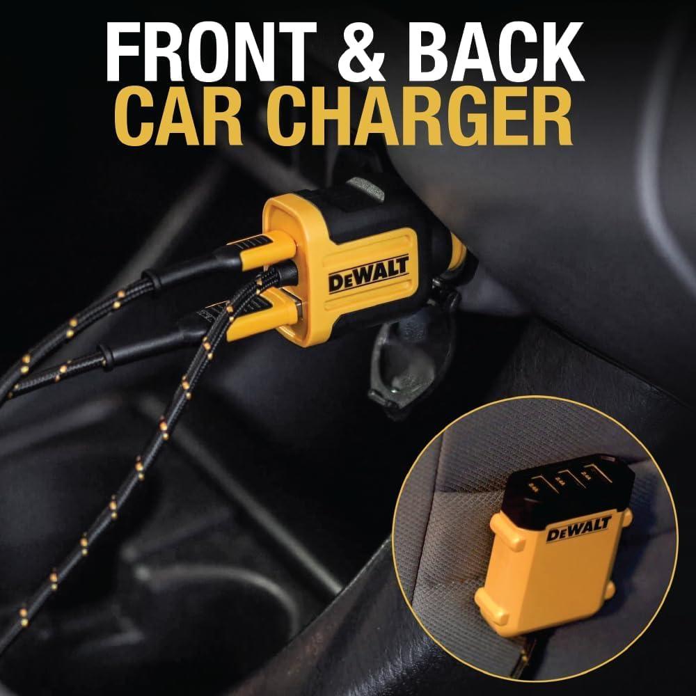 Cargador de Coche DEWALT USB PD 72W 5 Puertos Carga Rápida