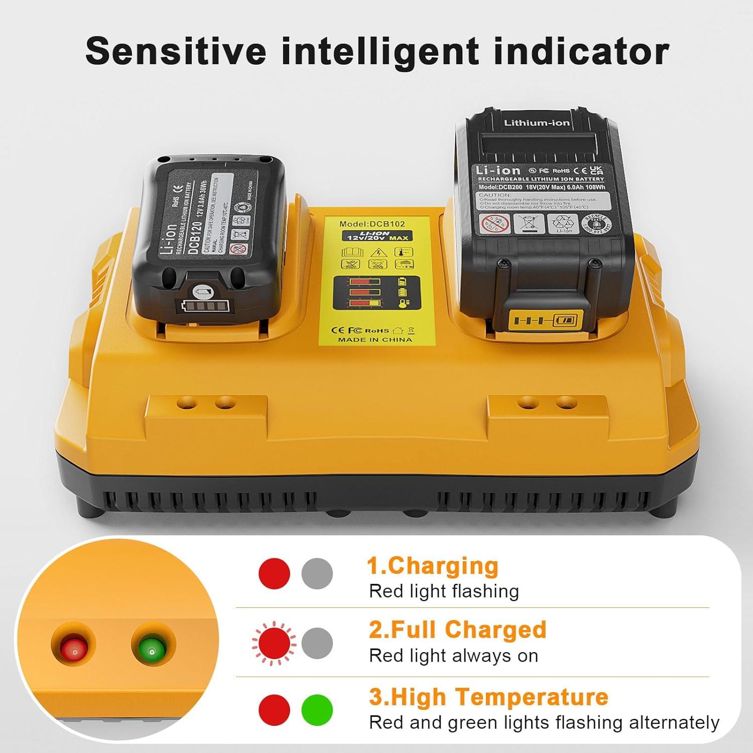 Cargador de Batería TeenPower DCB102 12V 20V Max Carga Doble