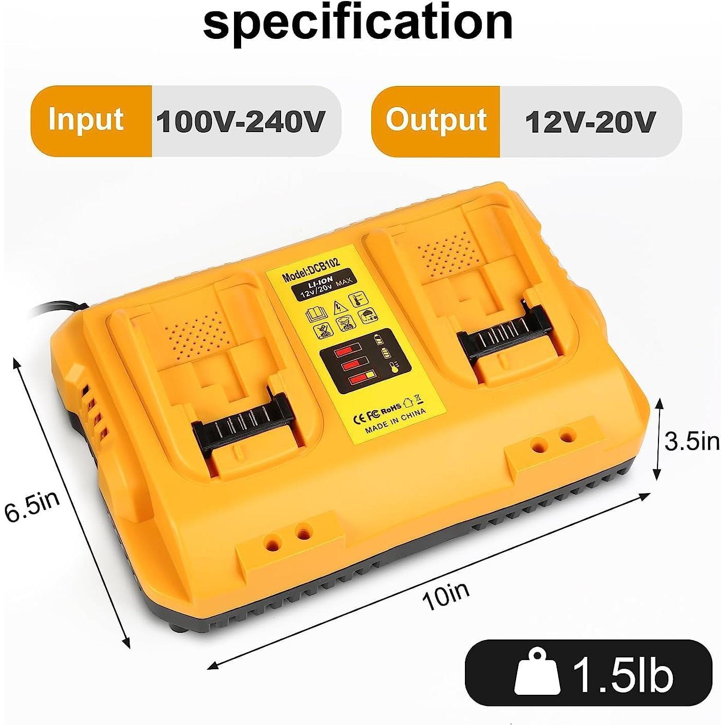 Cargador de Batería TeenPower DCB102 12V 20V Max Carga Doble