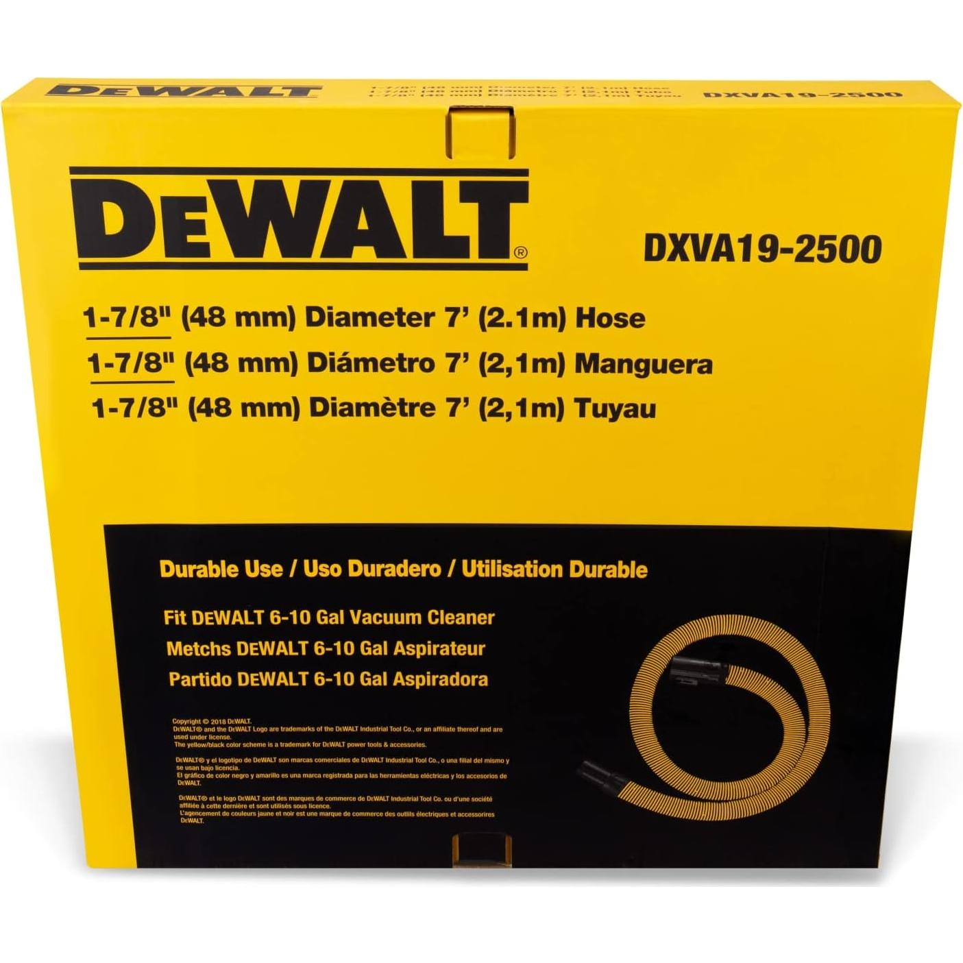 Manguera de Aspiradora DeWalt DXVA19-2500 2.1m Ultra Duradera