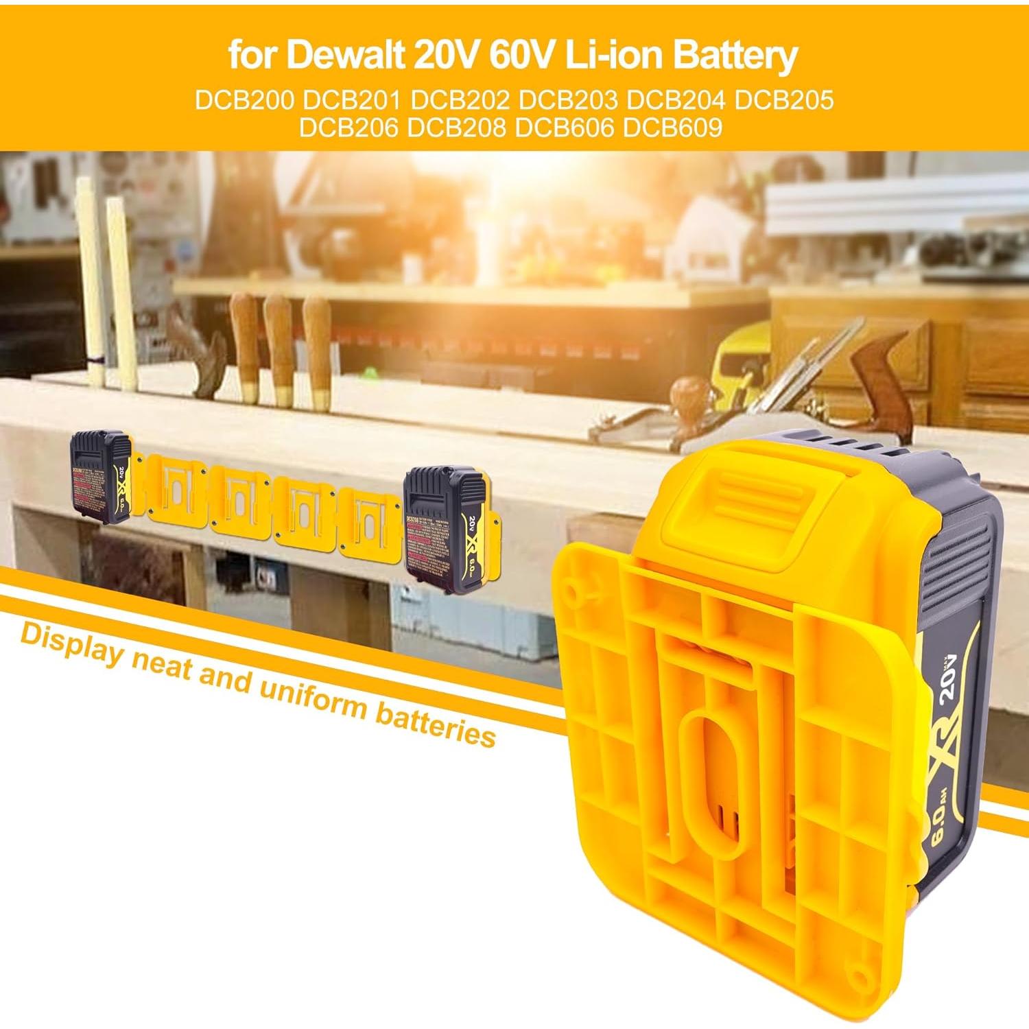 Soporte de Batería Dewalt 20V para 12 Paquetes - Montaje en Pared