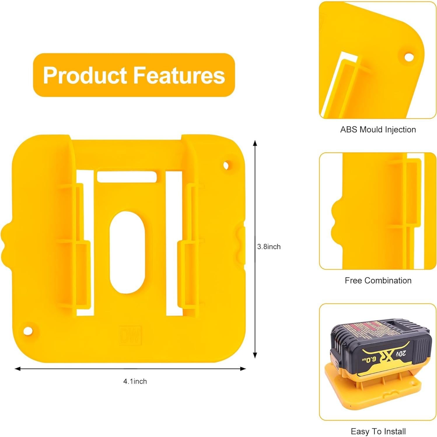 Soporte de Batería Dewalt 20V para 12 Paquetes - Montaje en Pared