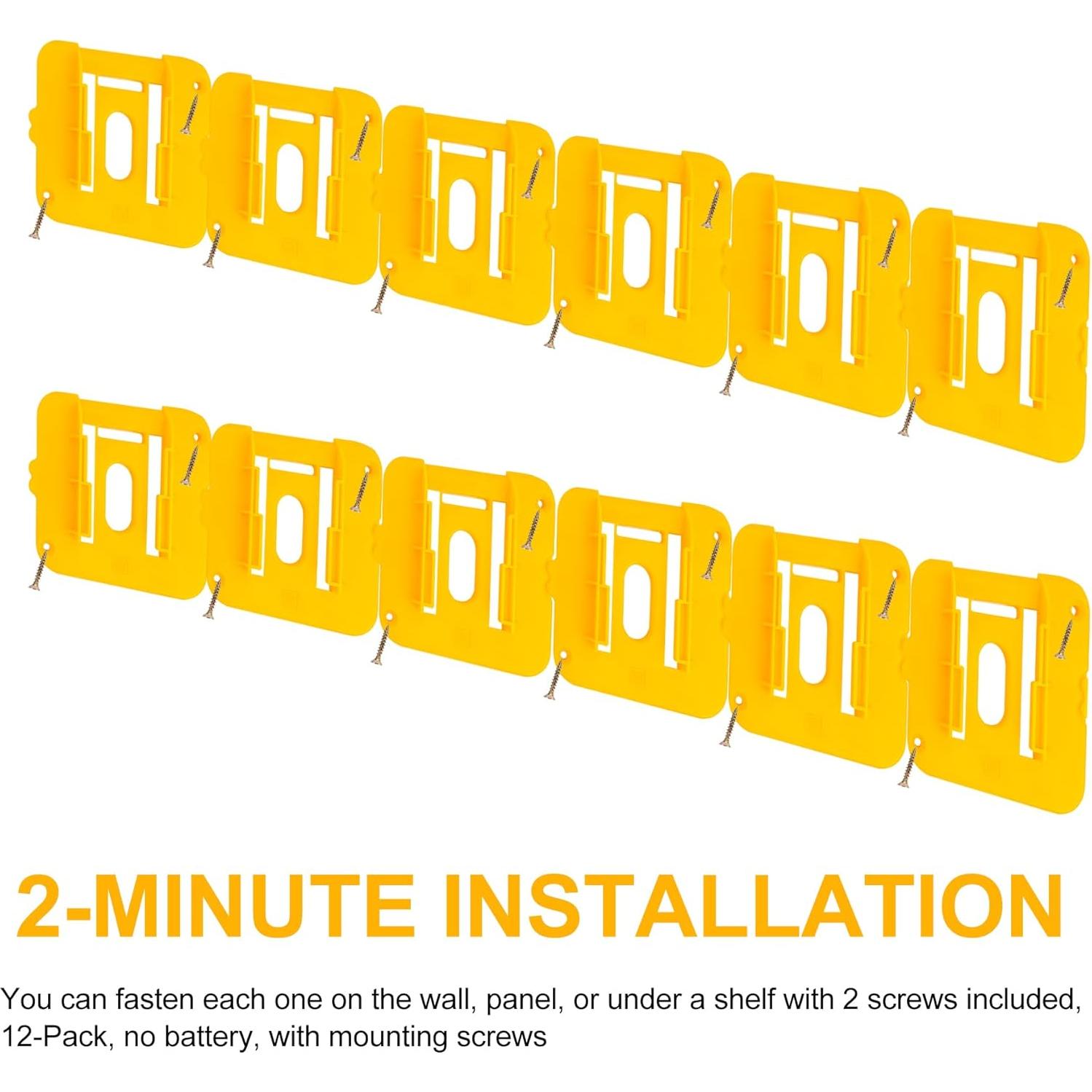 Soporte de Batería Dewalt 20V para 12 Paquetes - Montaje en Pared