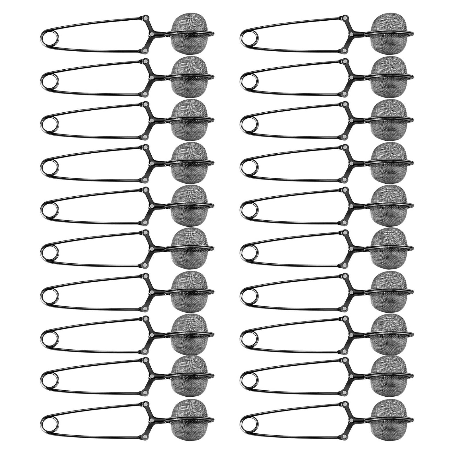 Infusores de Té de Acero Inoxidable Yinder - 20 Pcs Negro