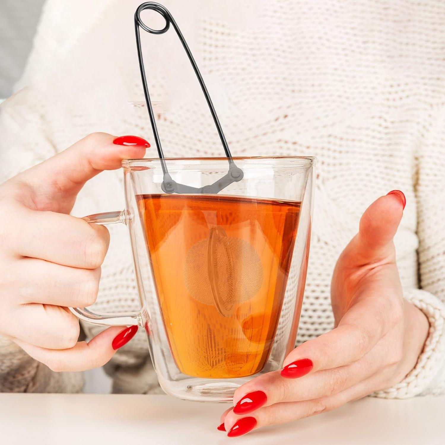 Infusores de Té de Acero Inoxidable Yinder - 20 Pcs Negro