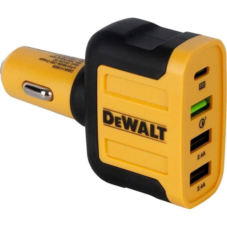Cargador de coche USB C DEWALT 4 puertos 60W rápido