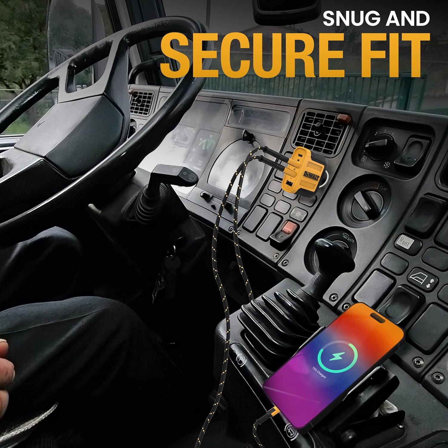 Cargador de coche USB C DEWALT 4 puertos 60W rápido