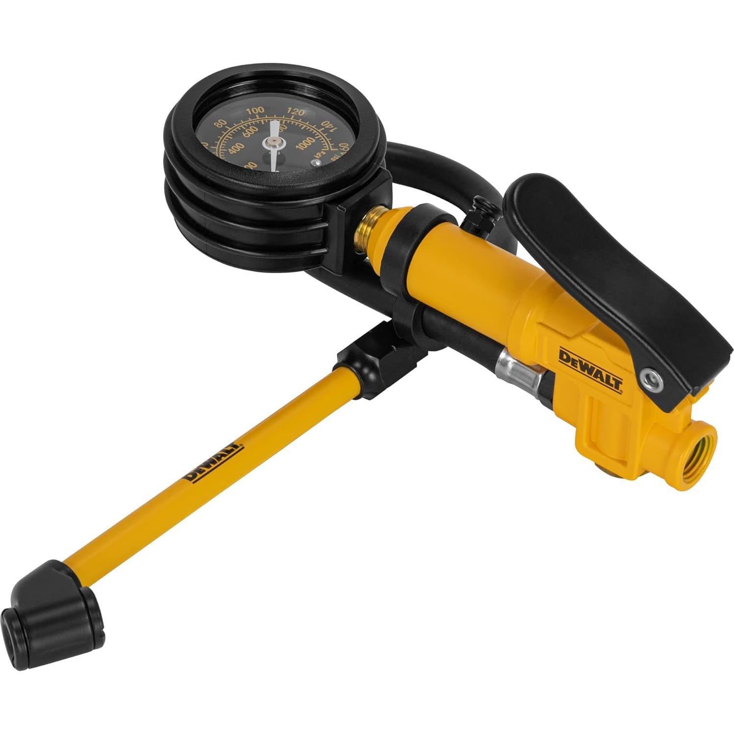Inflador Analógico DEWALT 2" con Manguera 30.48 cm y Cabezal Doble
