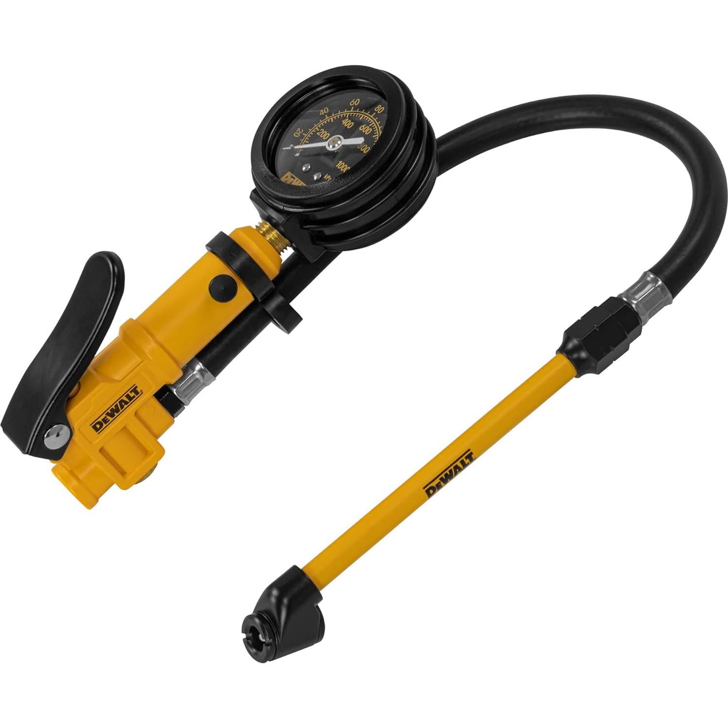 Inflador Analógico DEWALT 2" con Manguera 30.48 cm y Cabezal Doble