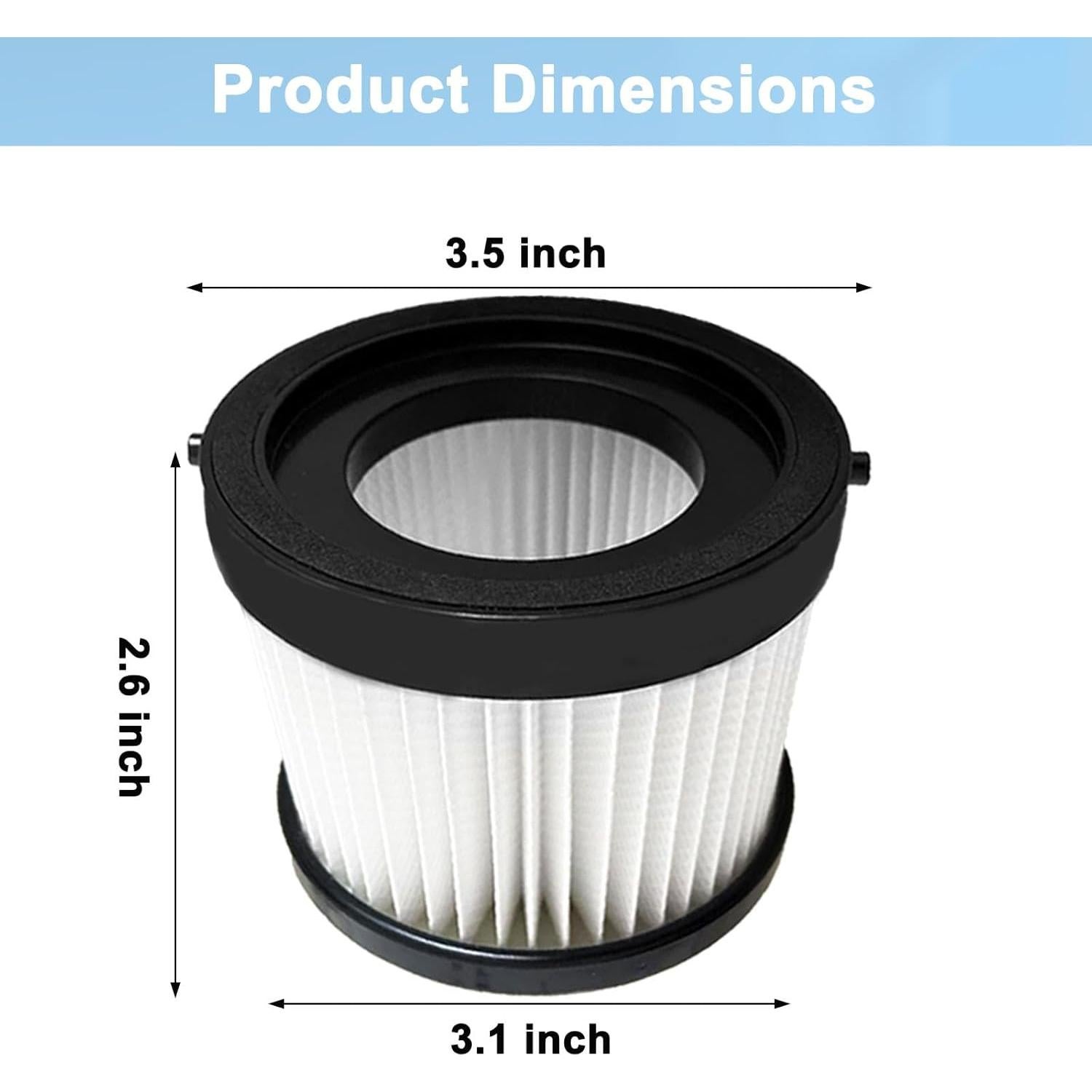 Paquete de 6 Filtros HEPA Rjnlsc para Aspiradora DEWALT 20V