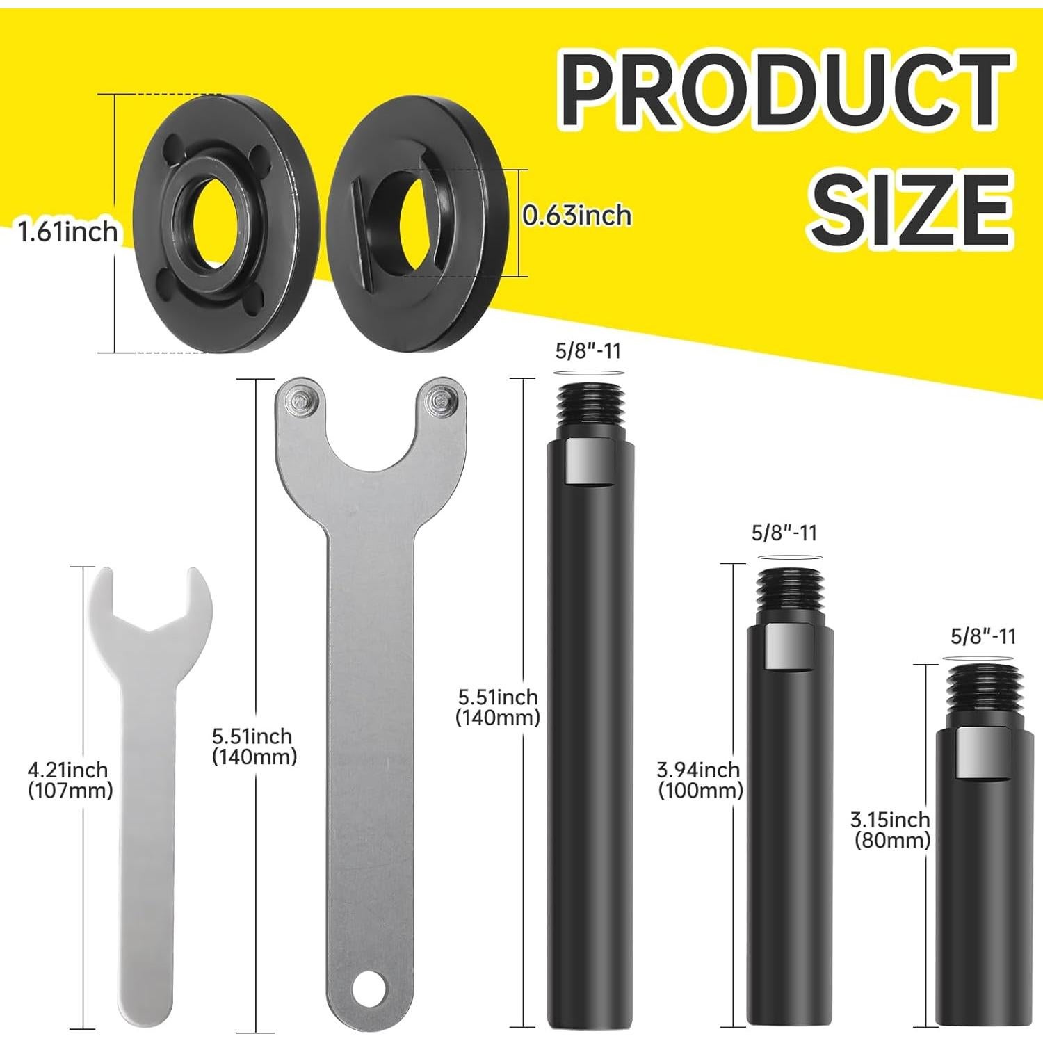 Kit Accesorios Amoladora Angular Boounyatin 5/8"-11 3 Varillas