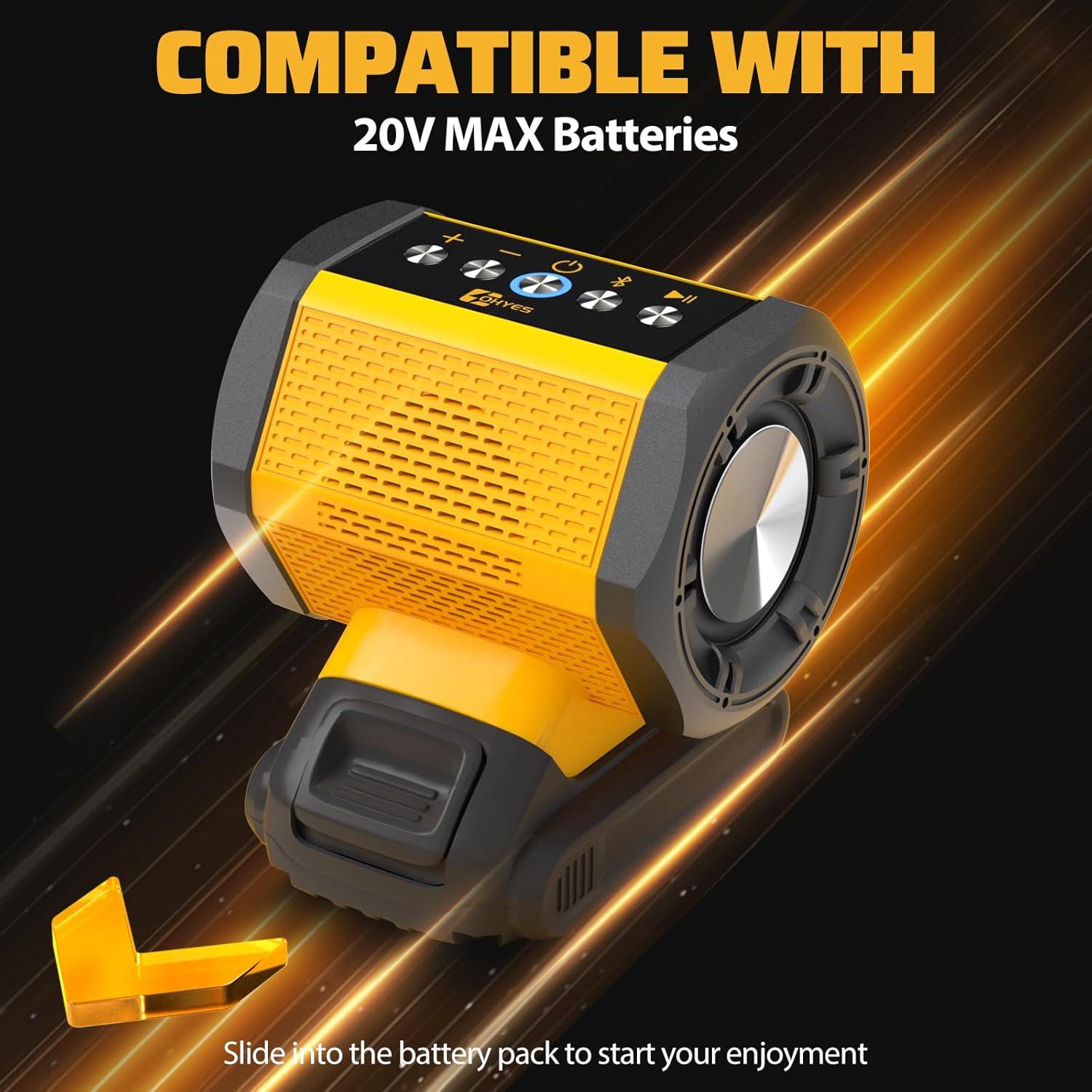 Altavoz Bluetooth DeWALT 20V Max con Carga USB-C 20W