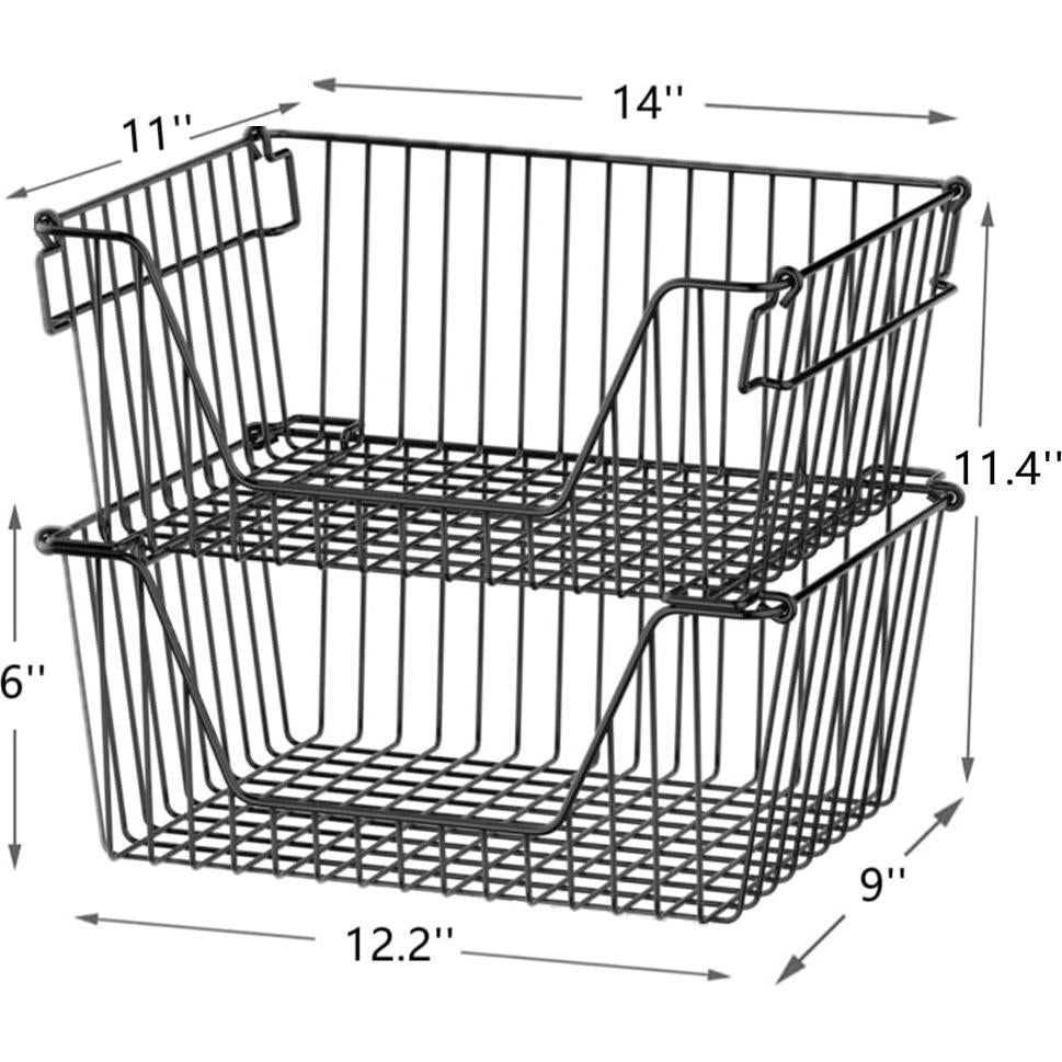 Cestas de Almacenamiento Apilables Slideep - Juego de 2, 35.56 cm