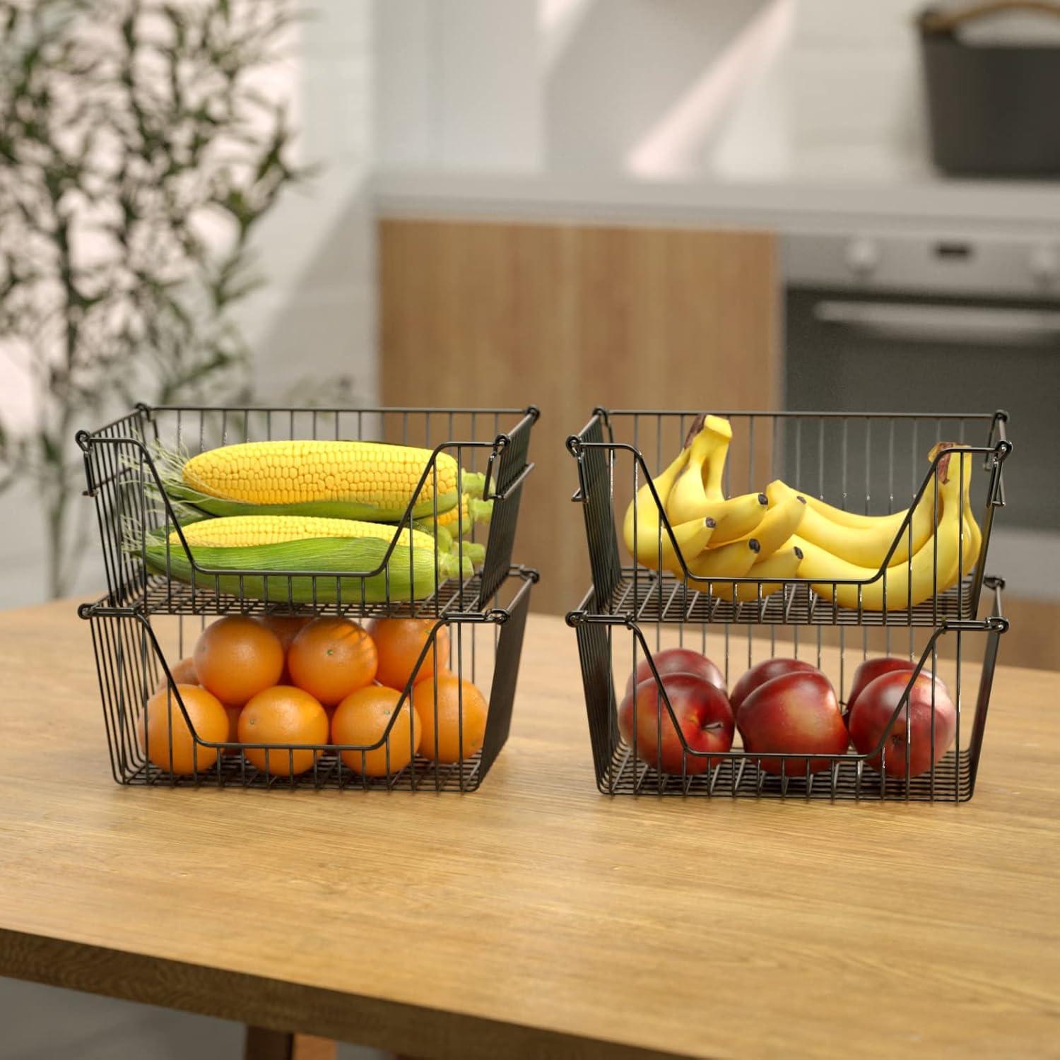 Cestas de Almacenamiento Apilables Slideep - Juego de 2, 35.56 cm