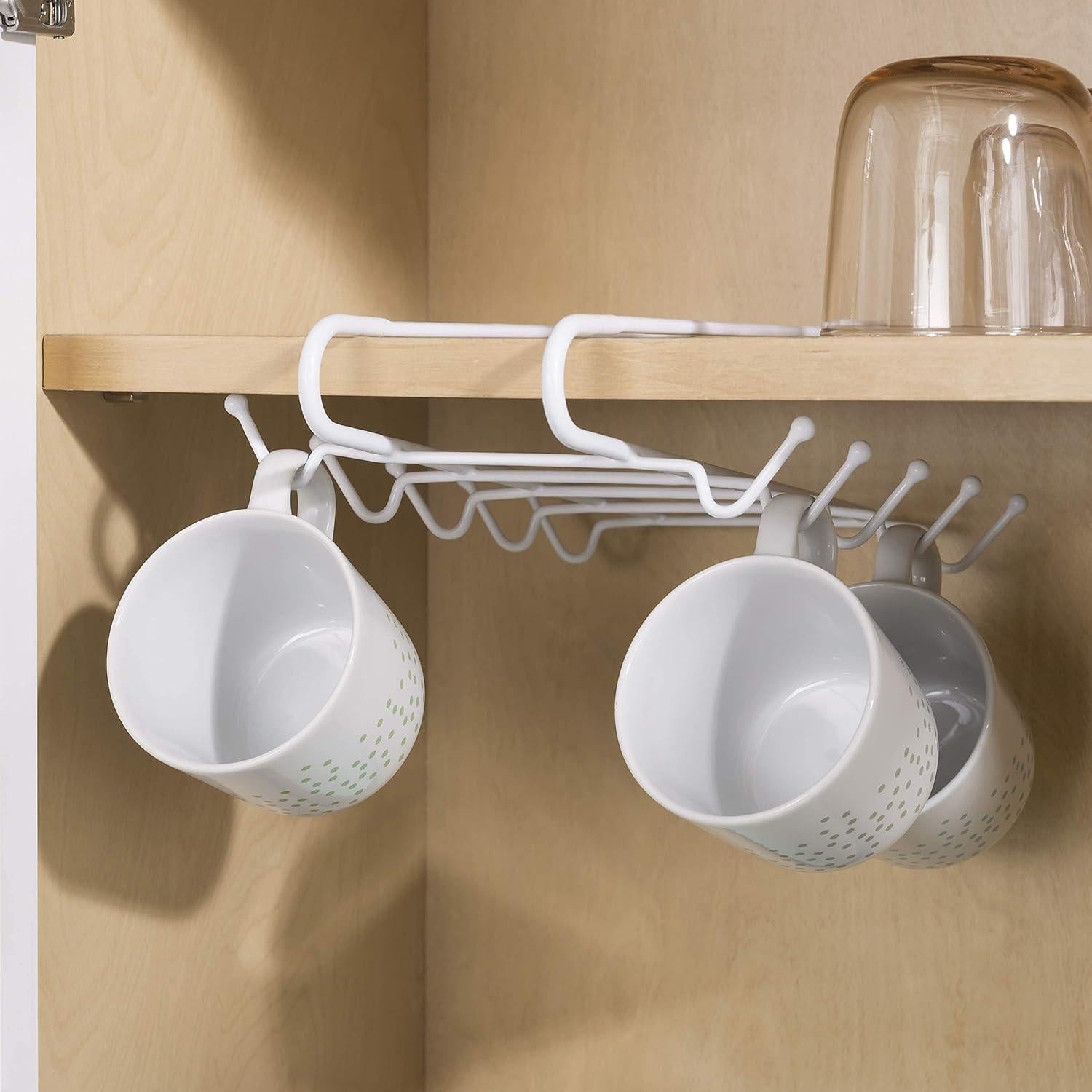 Soporte para Tazas Home Basics 10 Ganchos Organizador Blanco