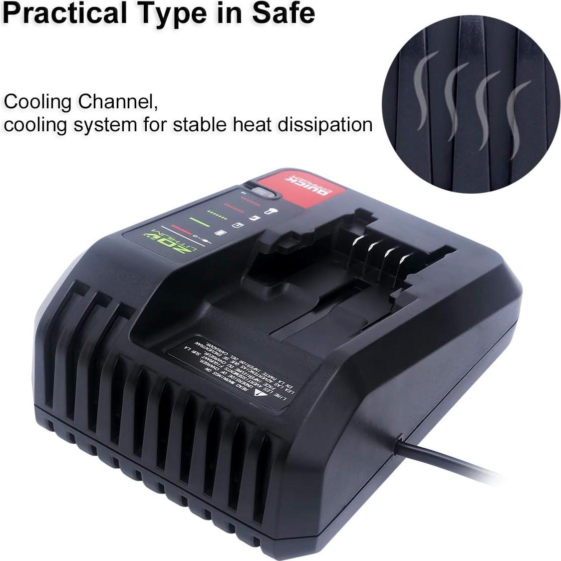 Cargador Rápido Biswaye PCC692L 20V Compatible Porter-Cable y Black & Decker