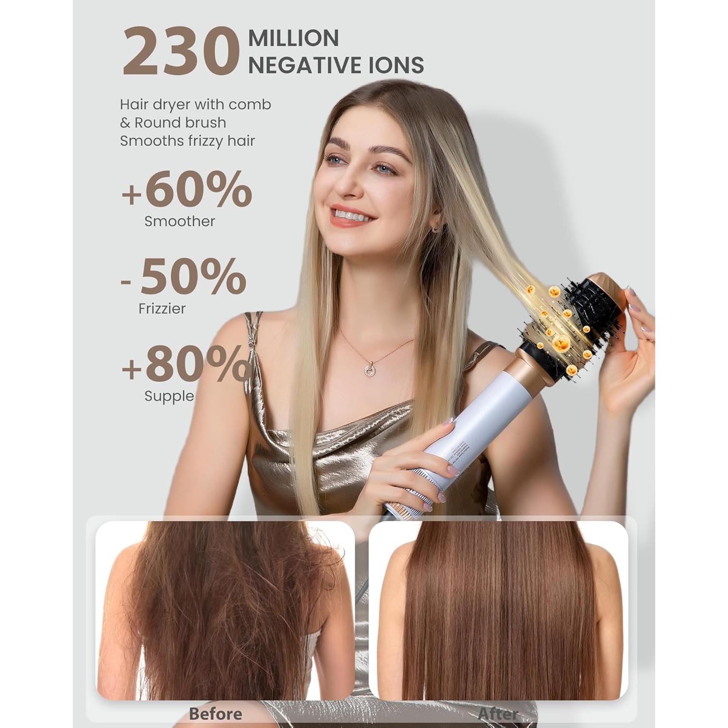 Secador y Cepillo 6 en 1 Ukliss - Estilizador Iónico para Cabello