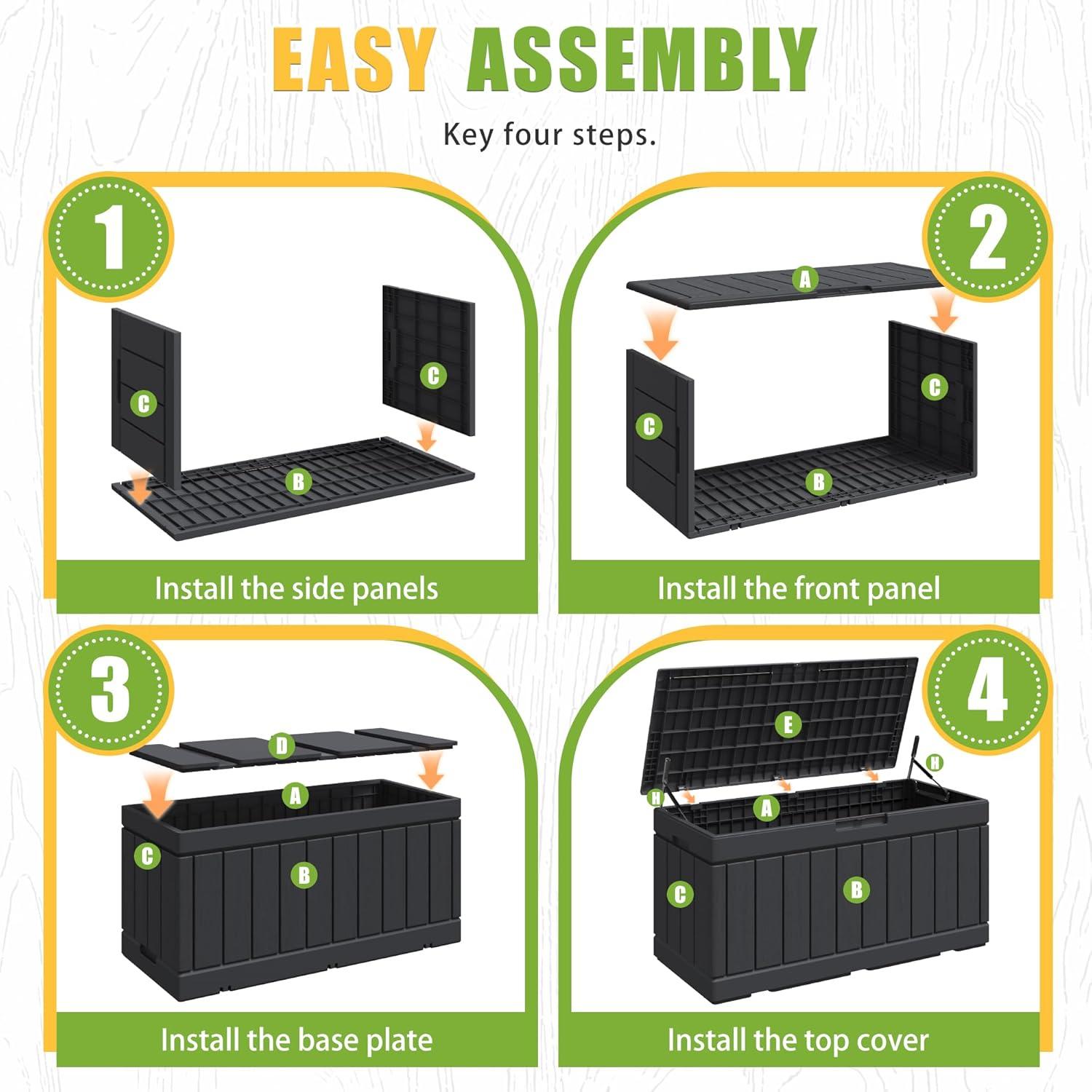 Caja de Almacenamiento Exterior Greesum 310L Negra con Cerradura