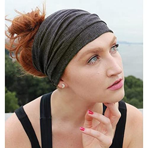 Cintas para la cabeza Huachi Anchas 4 Piezas Negro y Colores