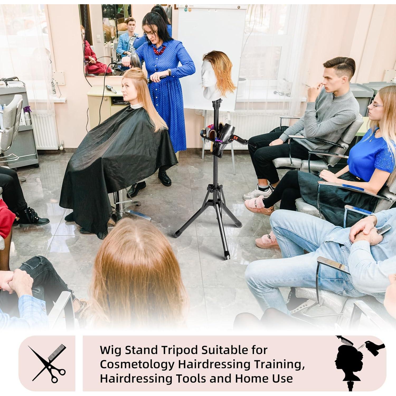 Soporte de Peluca Tripode Reforzado EBLIKI Ajustable 31-57 cm