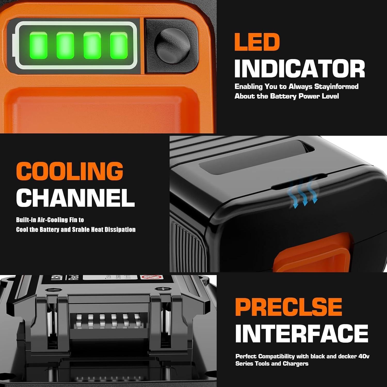 Batería de Litio 40V 3.0Ah Supowill para Black and Decker