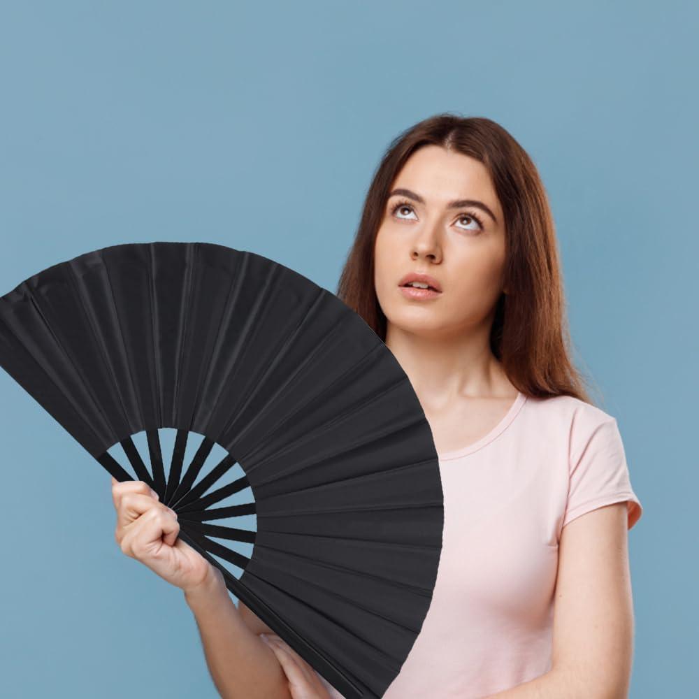 Paquete de 2 Ventiladores Plegables Tkocisa Negro 34x63.5cm