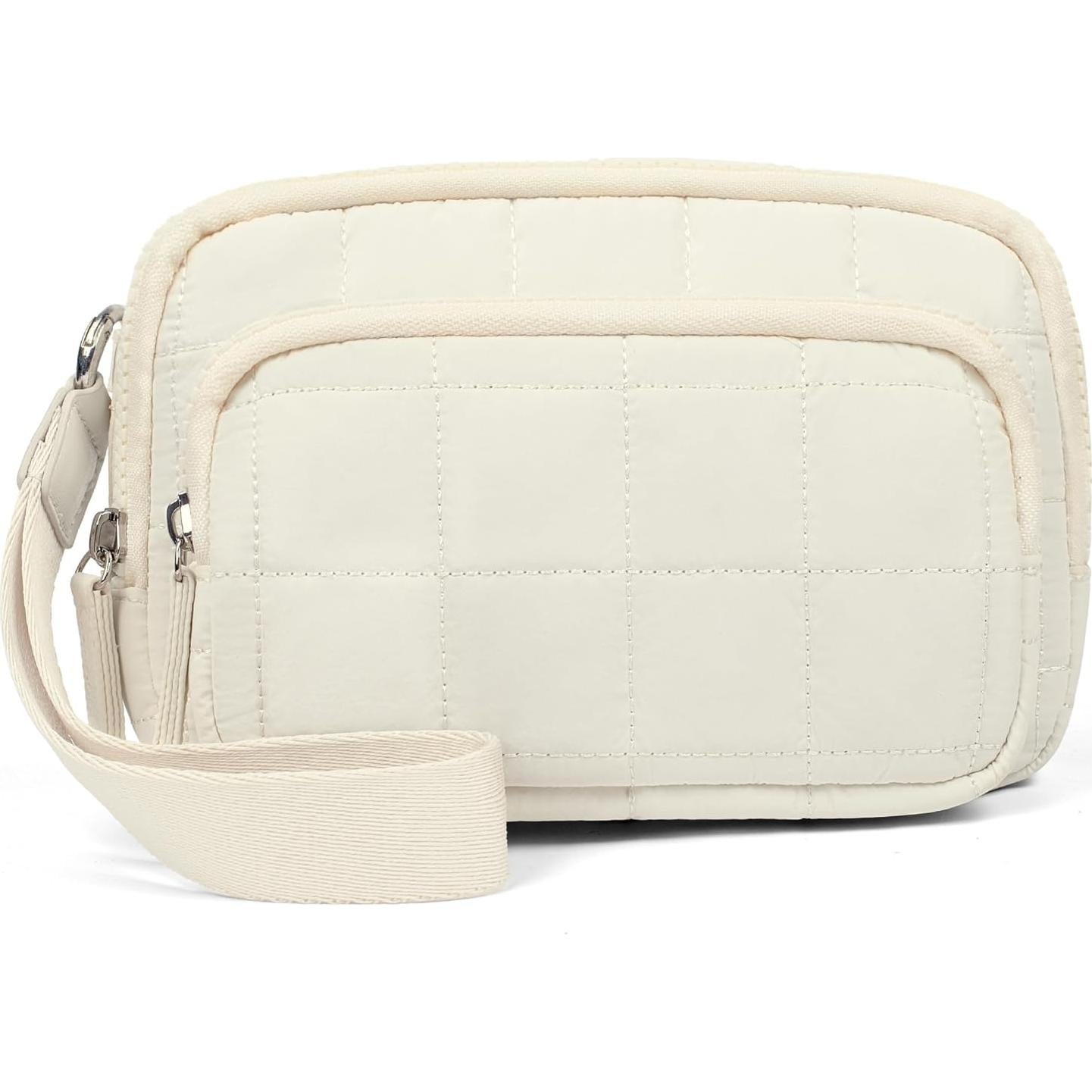 Cartera de Muñeca VONAL Beige Acolchada con 3 Bolsillos y RFID