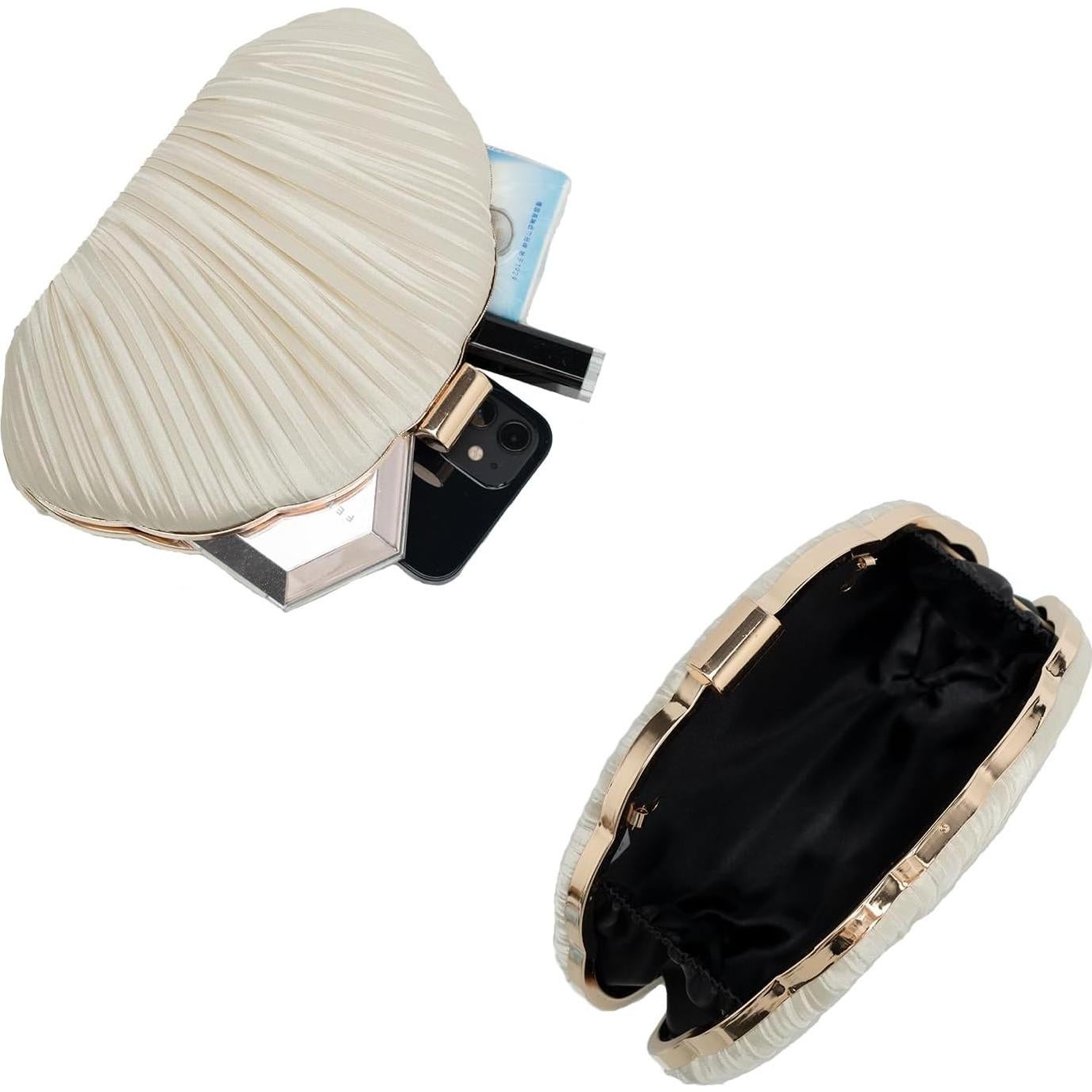 Bolso de mano concha YUHATRG albaricoque 21.5x6.5x13 cm