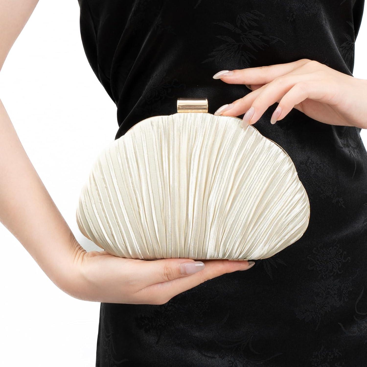 Bolso de mano concha YUHATRG albaricoque 21.5x6.5x13 cm