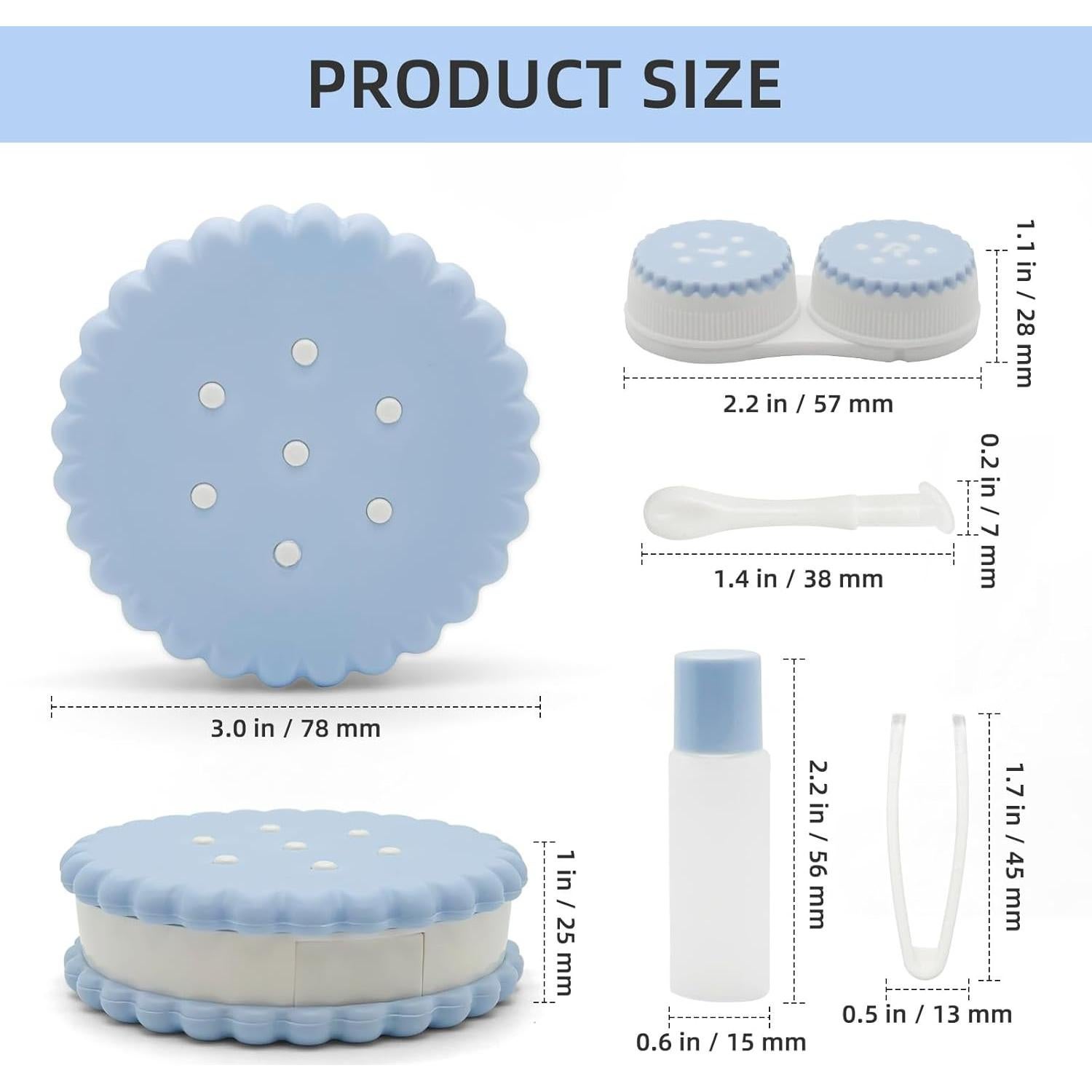 Estuche para Lentes de Contacto UpaClaire Azul Organizador Compacto