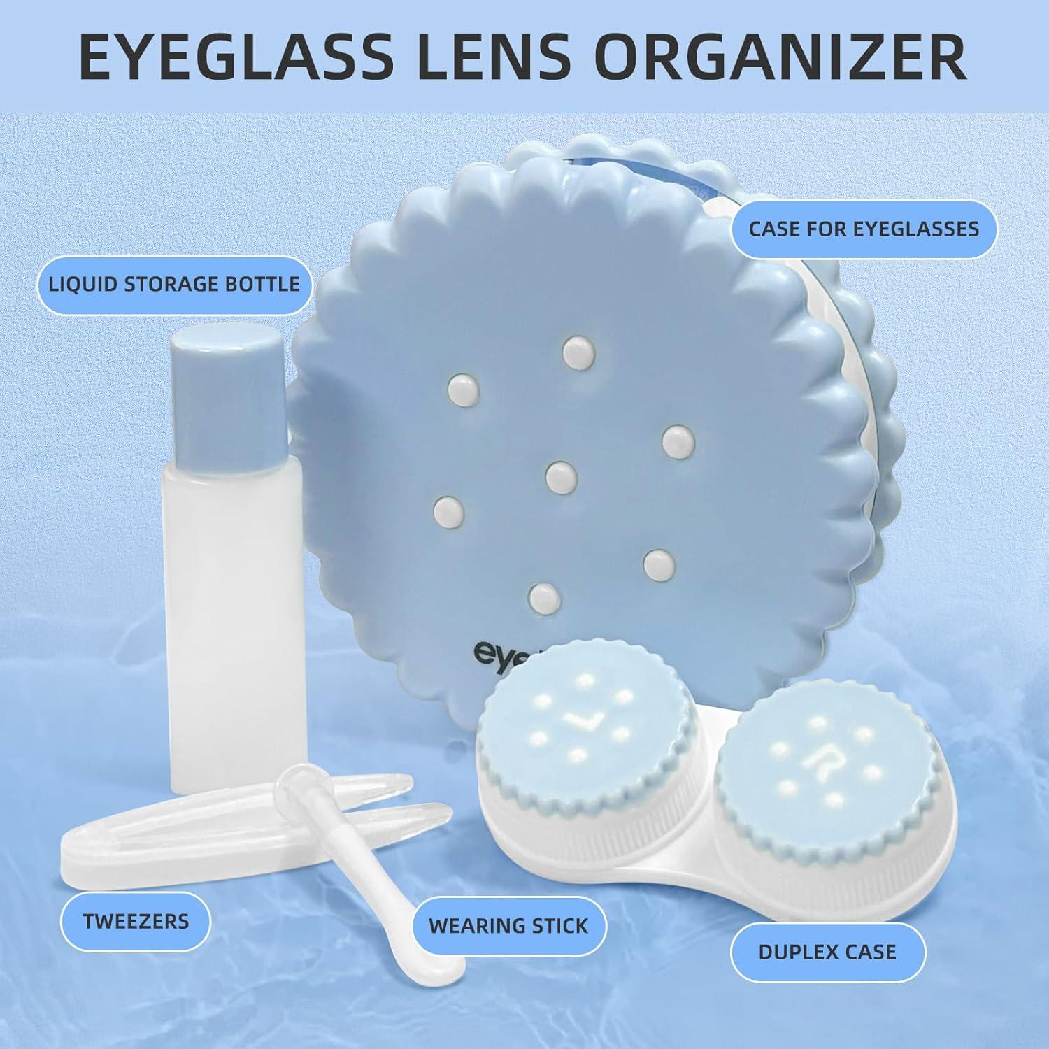 Estuche para Lentes de Contacto UpaClaire Azul Organizador Compacto