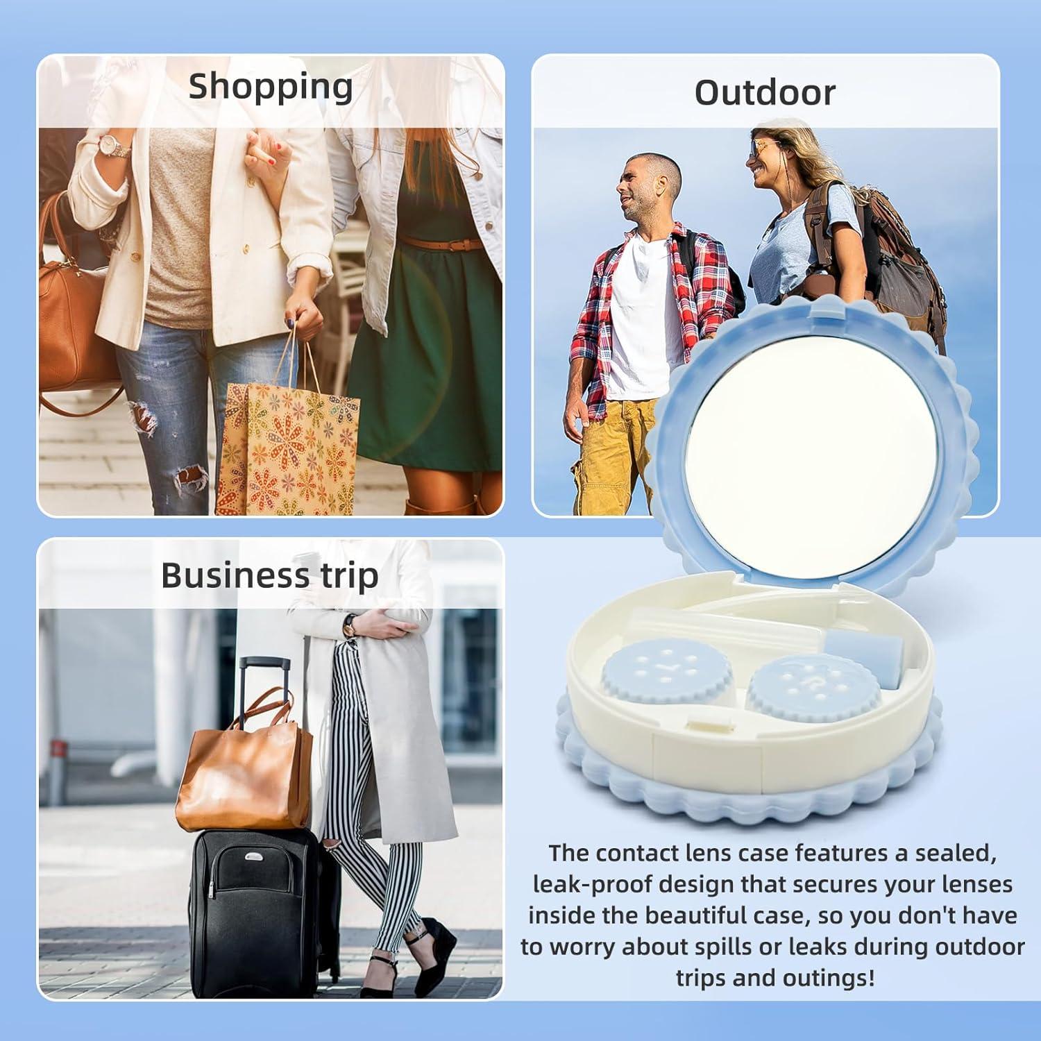 Estuche para Lentes de Contacto UpaClaire Azul Organizador Compacto