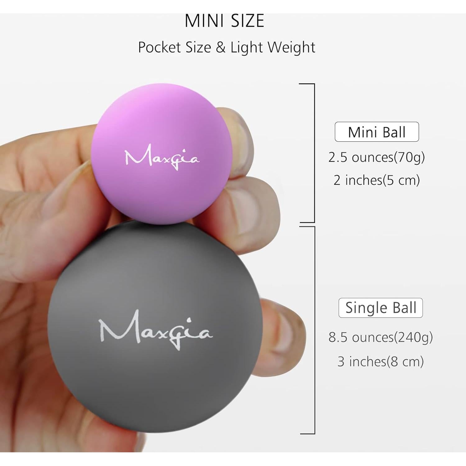 Mini bola de masaje eléctrica Maxgia 5 velocidades 5 cm azul