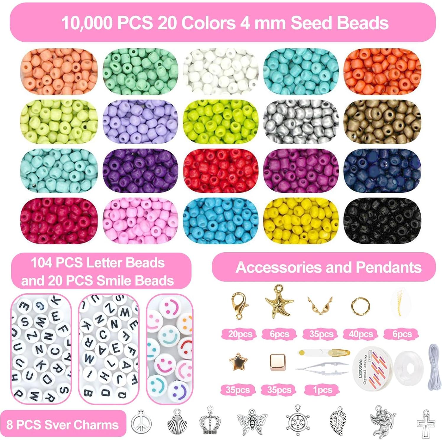 Kit de Cuentas de Vidrio LZOUOWO 16300pcs para Pulseras DIY