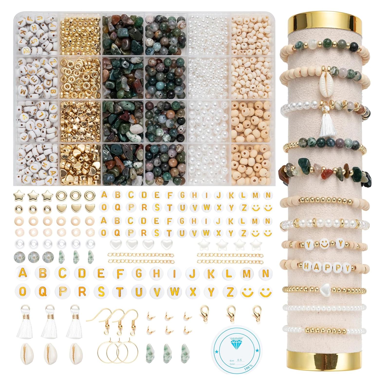 Kit de Fabricación de Joyas Xylise con Cuentas Naturales Ágata 335 Piezas