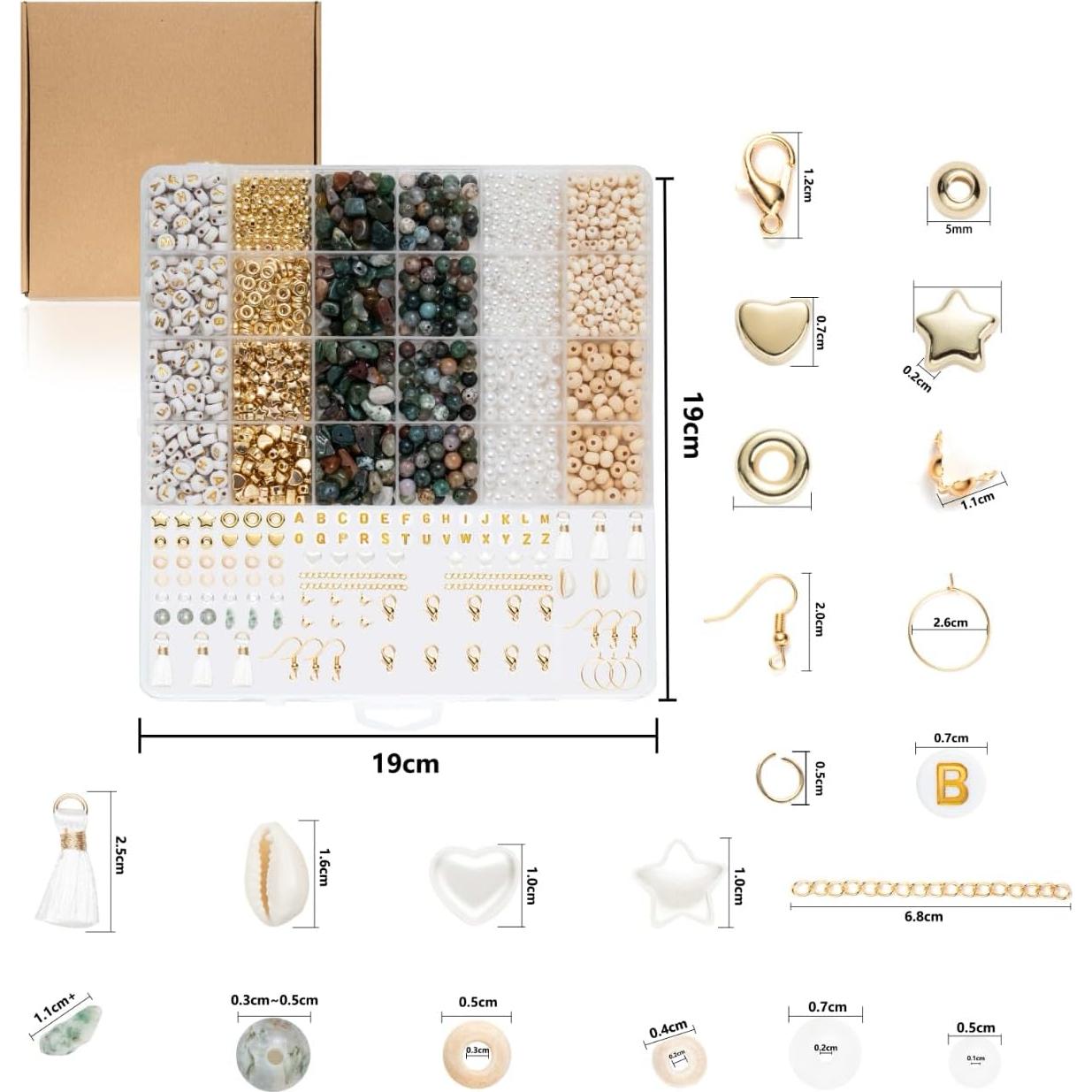 Kit de Fabricación de Joyas Xylise con Cuentas Naturales Ágata 335 Piezas