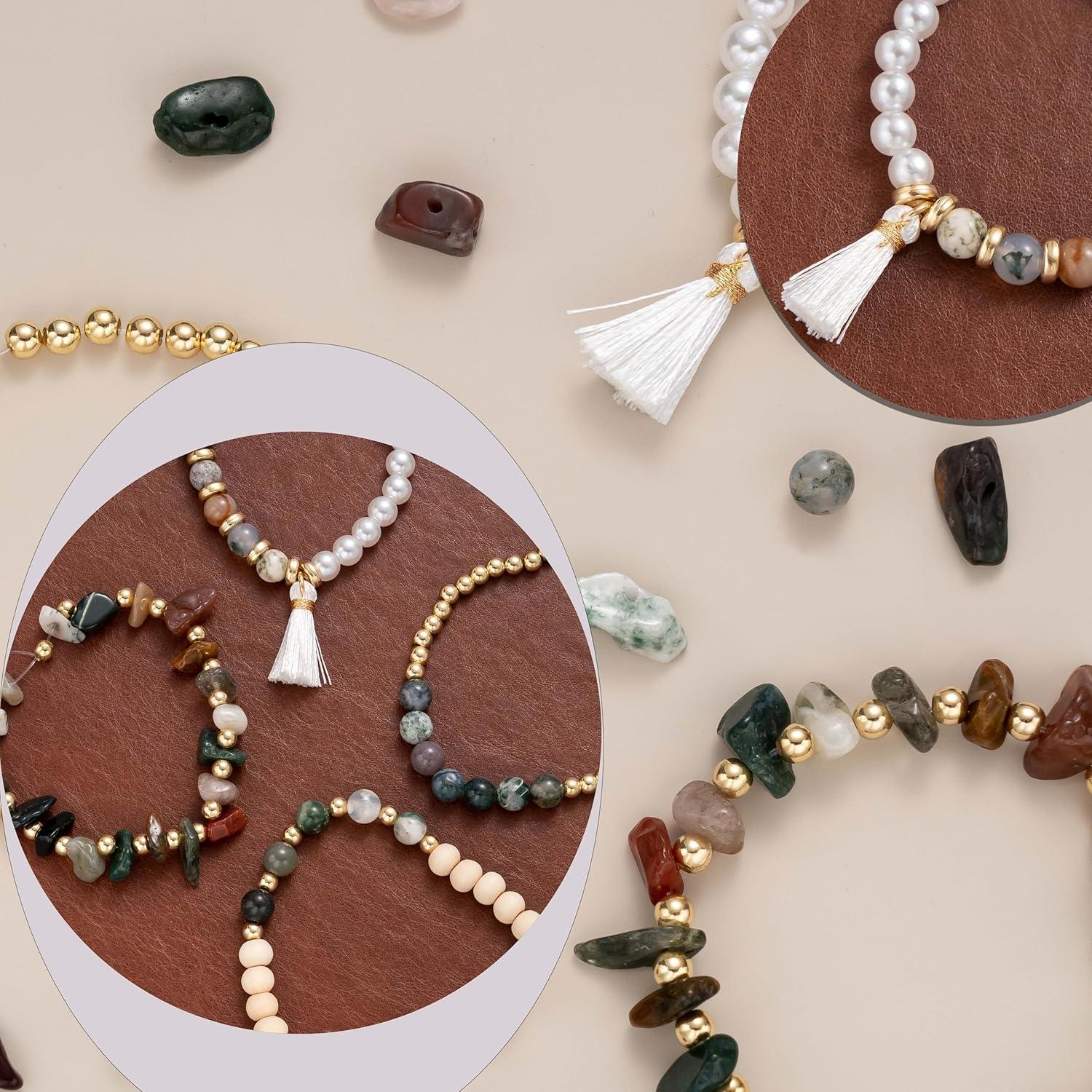 Kit de Fabricación de Joyas Xylise con Cuentas Naturales Ágata 335 Piezas