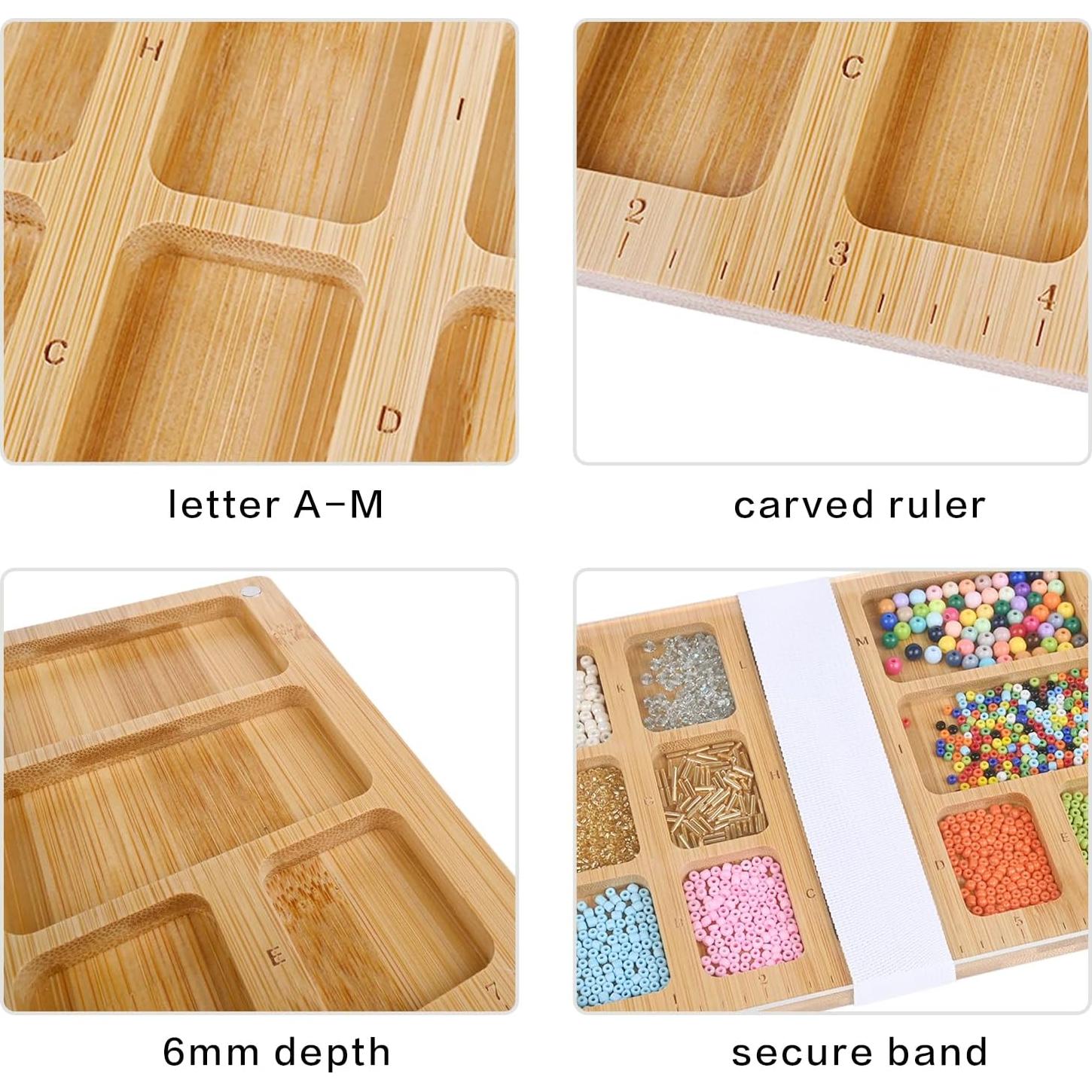 Bandeja de Clasificación de Cuentas Favonuovy con Tapa Magnética y 13 Compartimentos